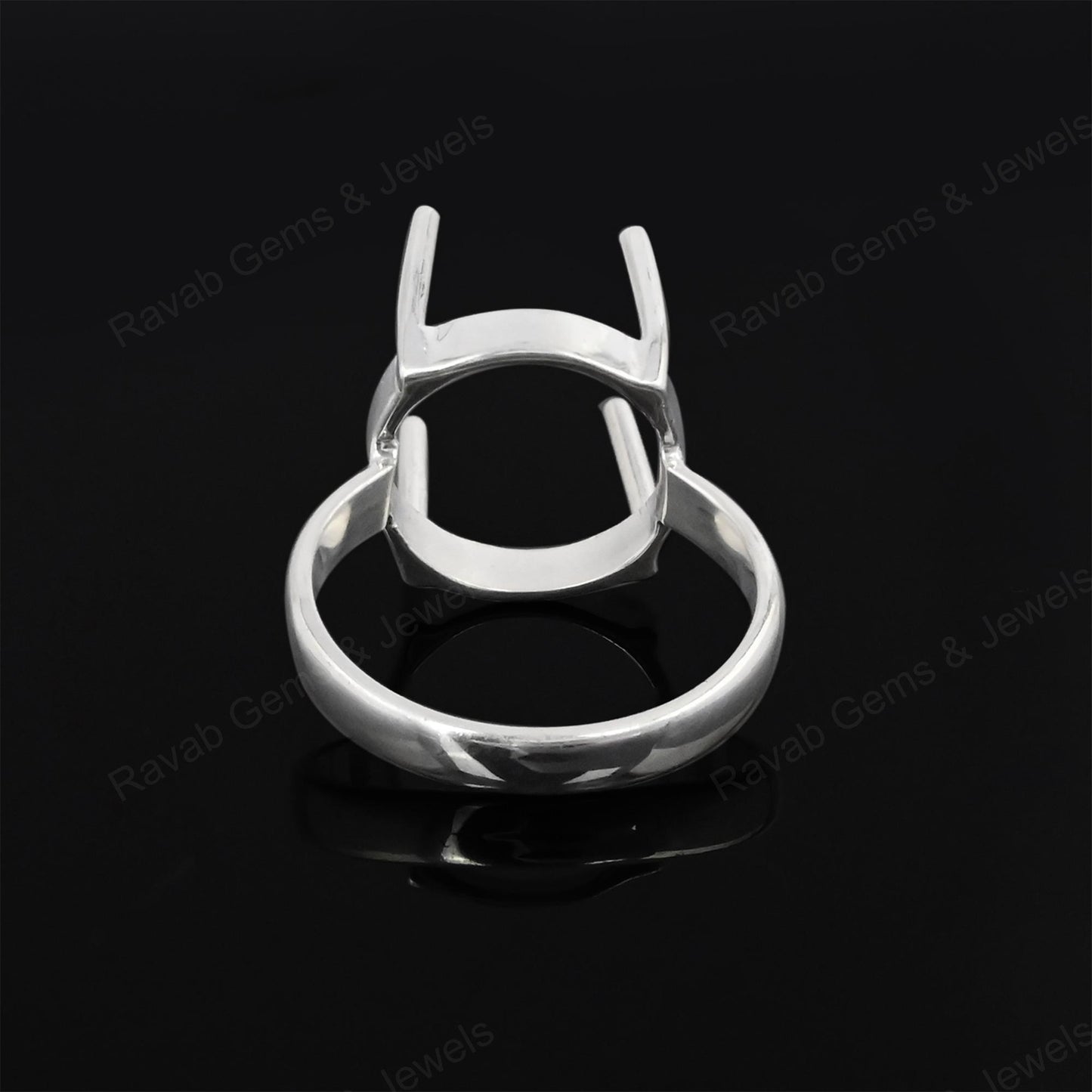 Genuine 925 Sterling Silver 12mm Round 4 Prong Setting Semi-Mount Blank Setting Empty Ring Handmade Custom Jewelry Suppliers
