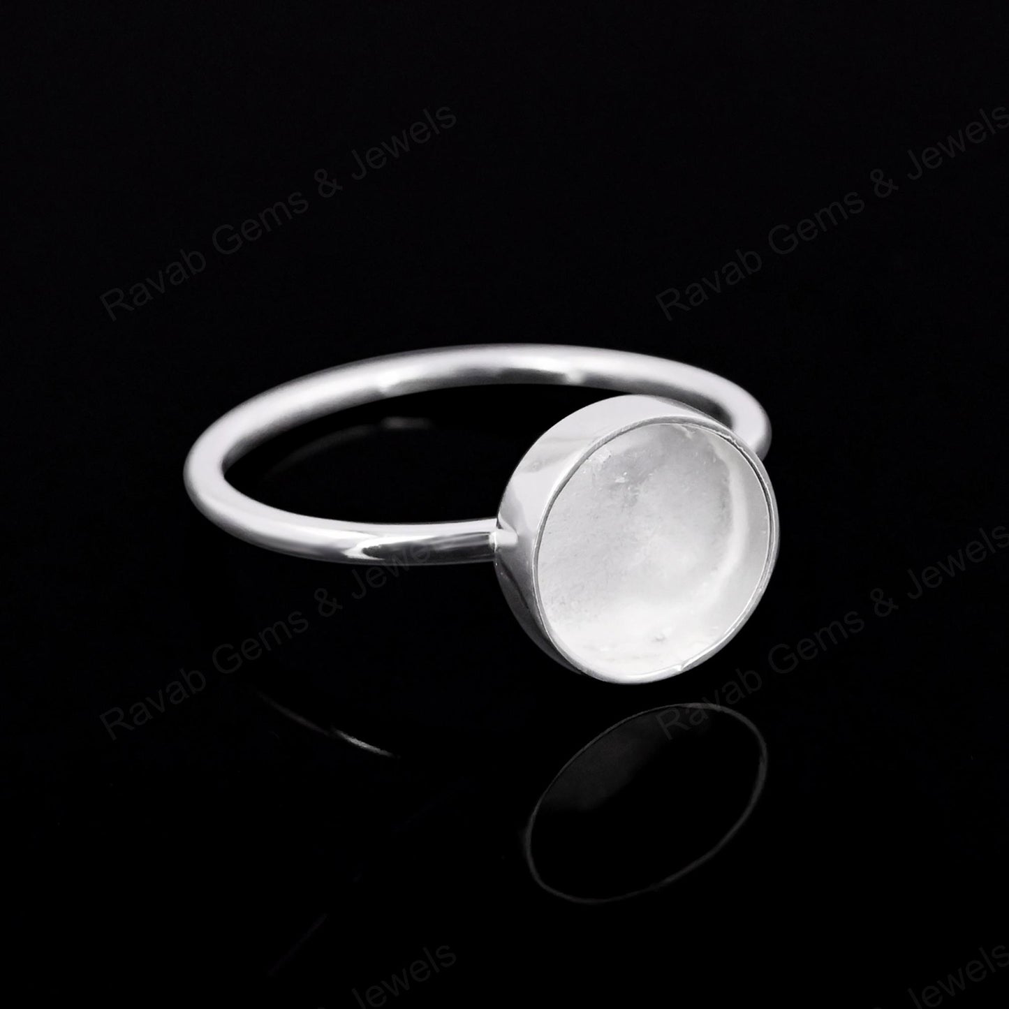 925 Sterling Silver Round Blank Setting 10mm Semi-Mount Blank Setting Ring Good For Resin & Ashes Work Women Keepsake Jewelry