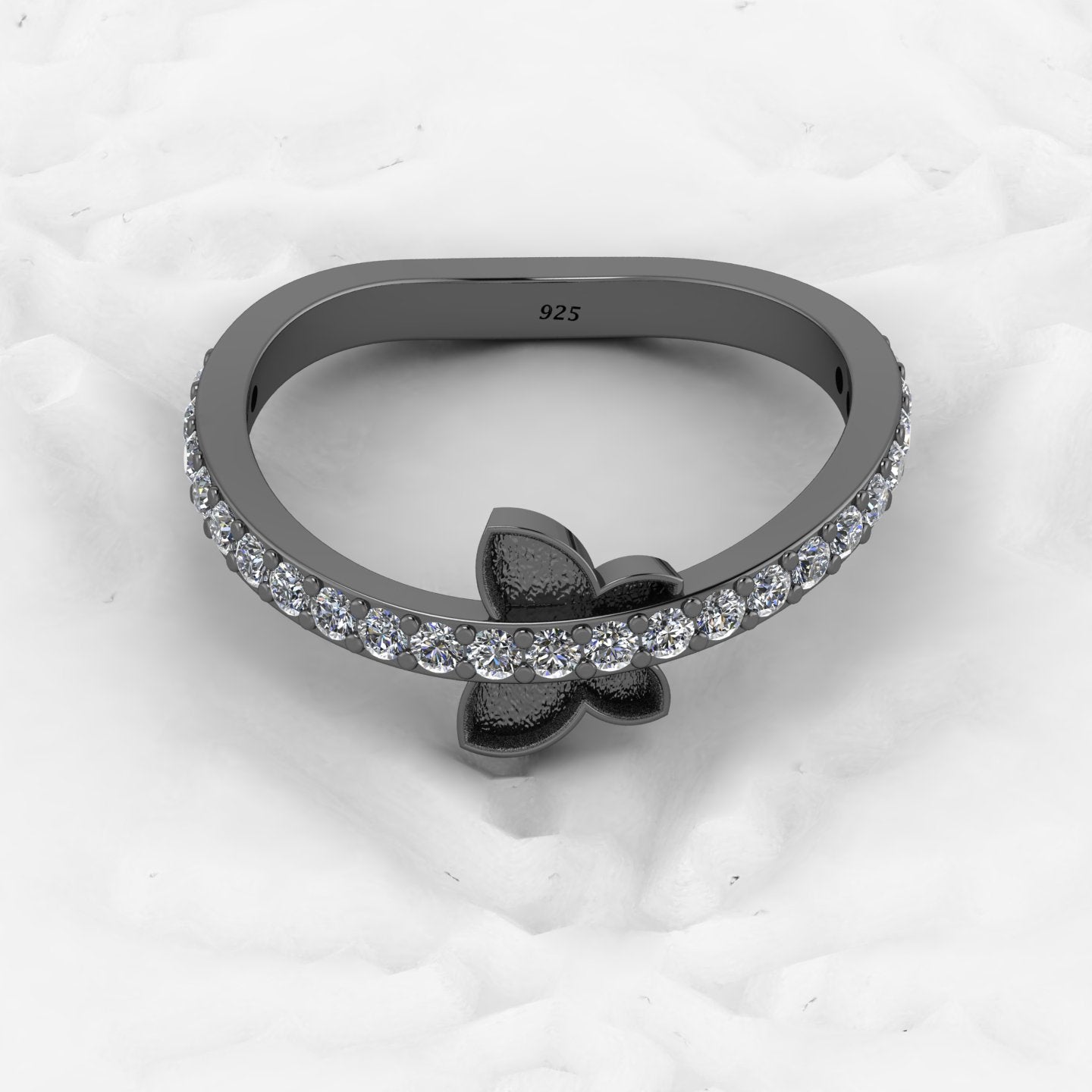 Solid 925 Sterling Silver 6mm Round With CZ Semi Mounting Blank Bezel Cocktail Ring Setting for Ashes Resin & Gemstone Jewelry