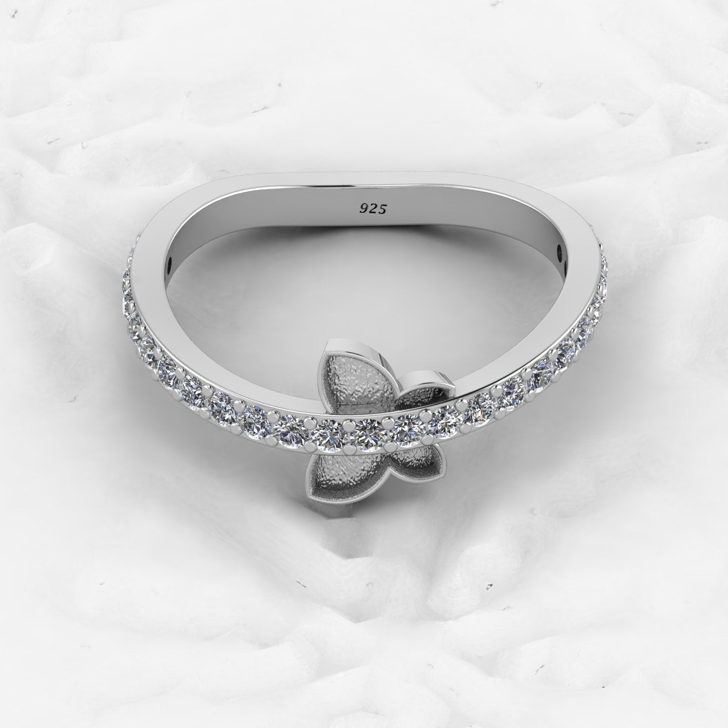 Solid 925 Sterling Silver 6mm Round With CZ Semi Mounting Blank Bezel Cocktail Ring Setting for Ashes Resin & Gemstone Jewelry