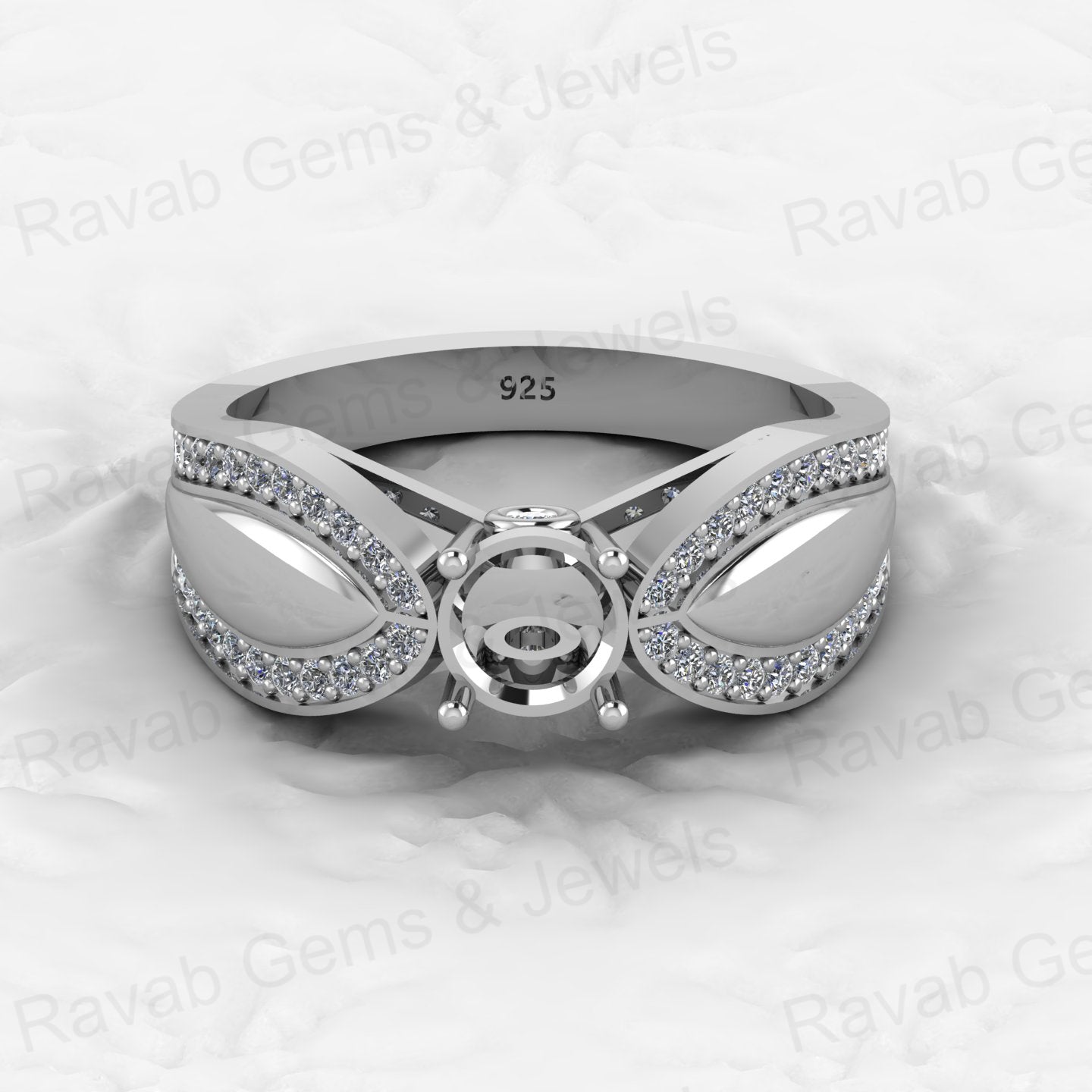Genuine Solid 925 Sterling Silver Prong Solitaire Semi Mount Blank Setting Ring Good for Ashes & Resin Work Breastmilk Jewelry