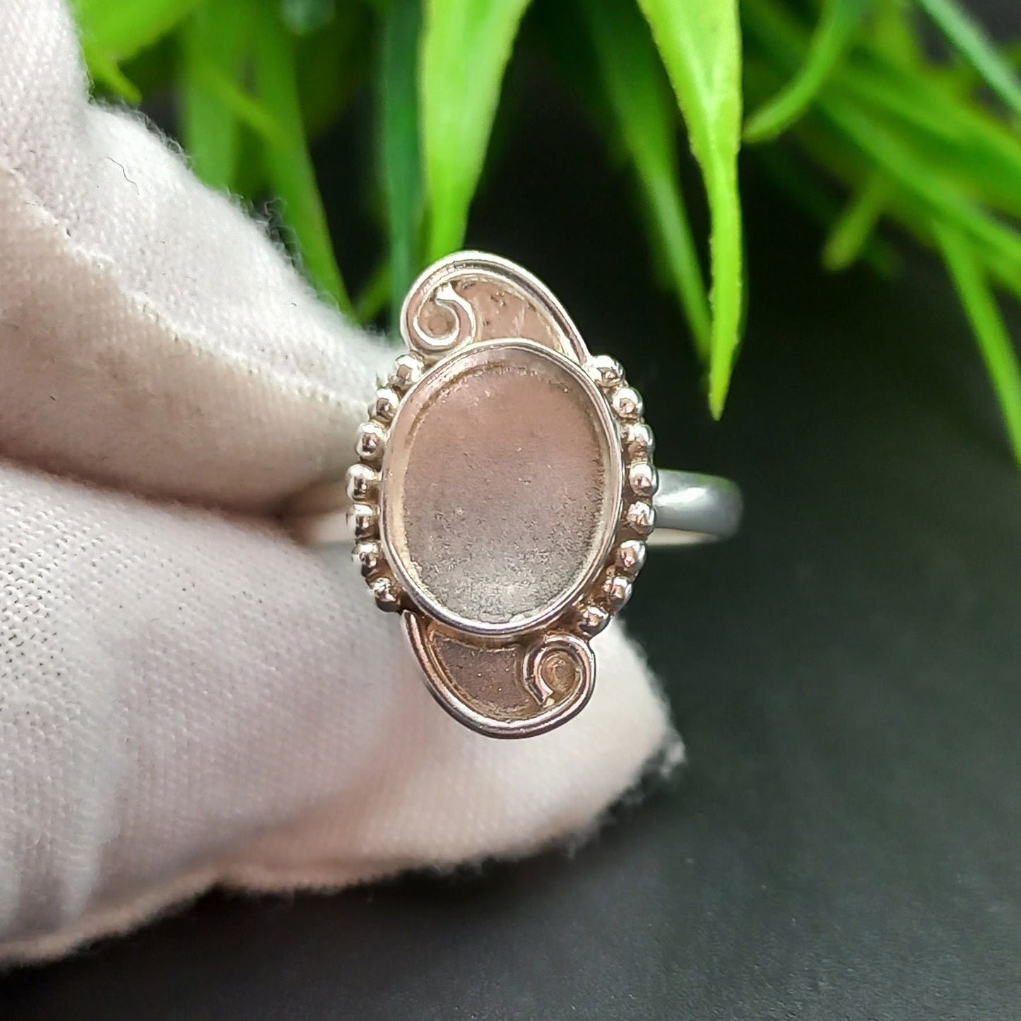 Solid 925 Sterling Silver Bezel Cup Close Blank Ring Semi-Mount Blank Setting Ring Good For Resin & Ashes Work Keepsake Jewelry