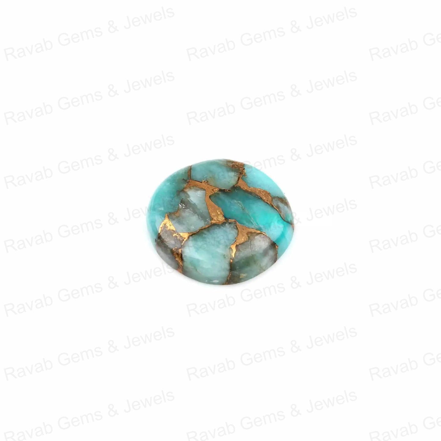 Amazonite Copper Round Shape 5mm to 20mm Cabochon Loose Gemstone, Smooth Calibrated, Semi Precious Stone, For Making Pendant Jewelry 1 Pc