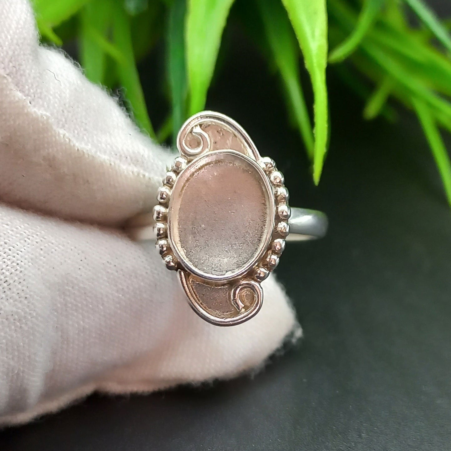 Solid 925 Sterling Silver Bezel Cup Close Blank Ring Semi-Mount Blank Setting Ring Good For Resin & Ashes Work Keepsake Jewelry