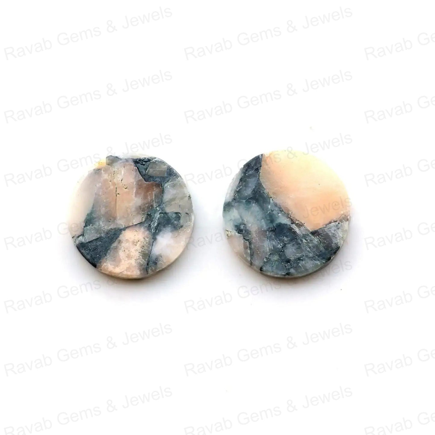 Amazing White Calcite Copper Turquoise Coin shape 12mm Flat Gemstone, White Calcite Copper Turquoise Calibrated 2 pcs set