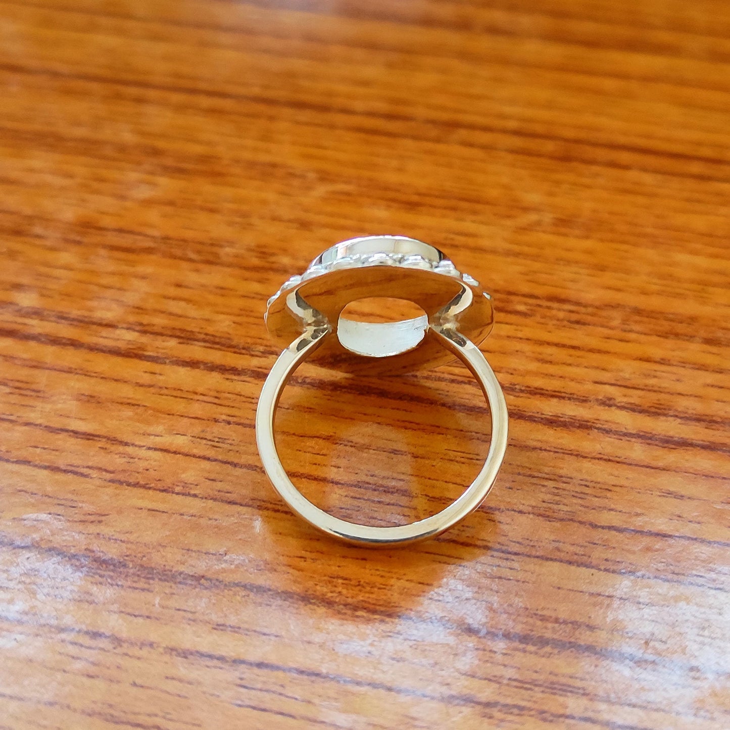 Genuine 925 Sterling Silver 8x10mm Bezel Setting Beaded Design Semi-Mount Blank Setting Handmade Custom Fine Ring For Women