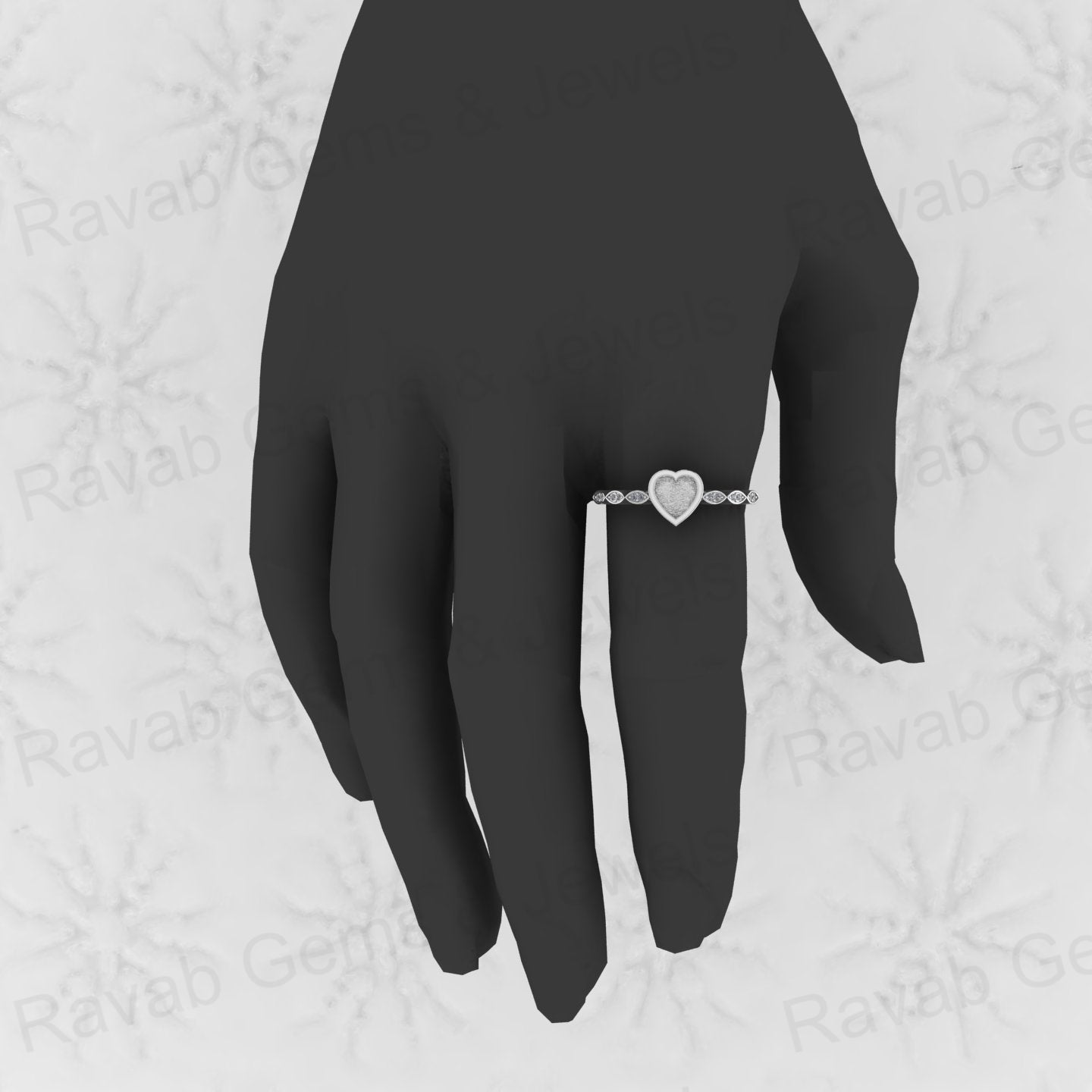 Genuine Solid 925 Sterling Silver 6mm Heart Shape Semi Mount Blank Setting Ring Good for Ashes & Resin Work Breastmilk Jewelry