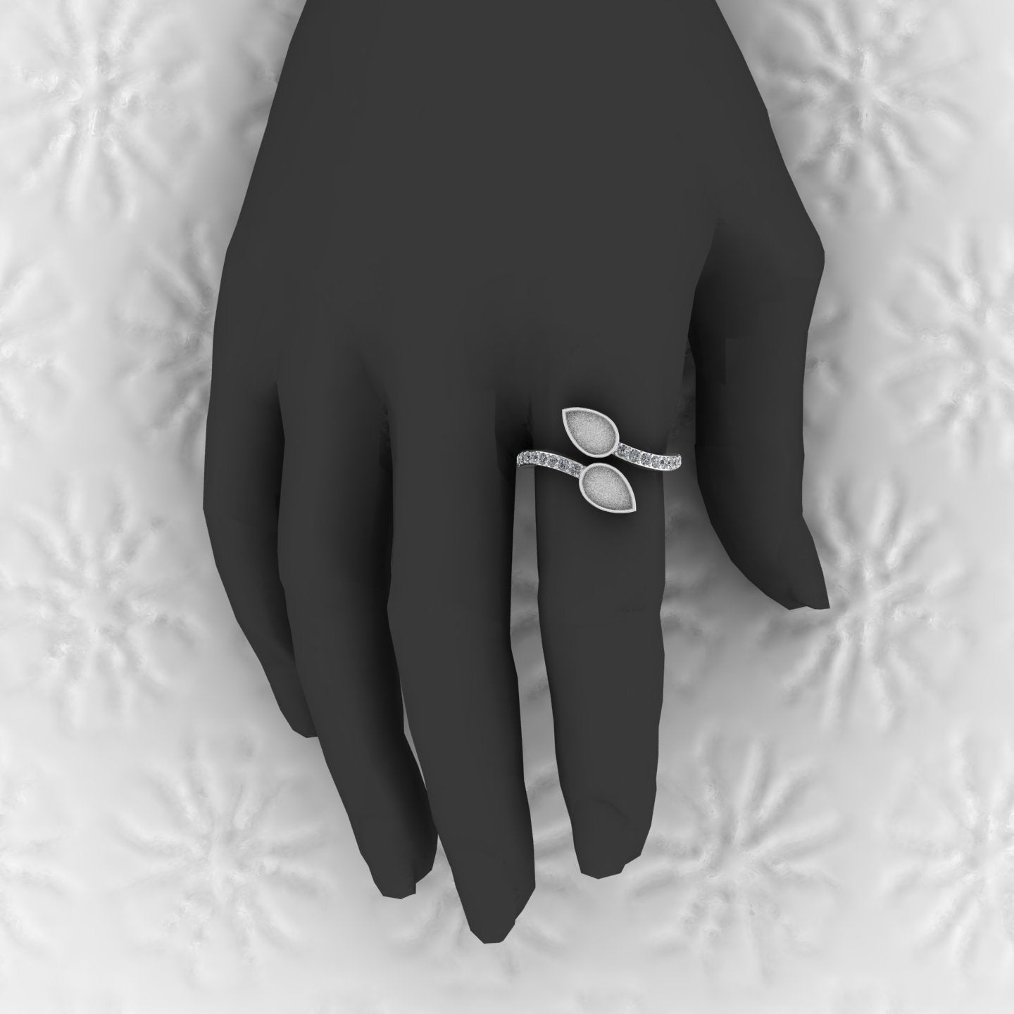 925 Solid Sterling Silver 5x8mm Pear Semi Mount Blank Setting Twisted Adjustable Ring for Breastmilk & Keepsake Good for Resin