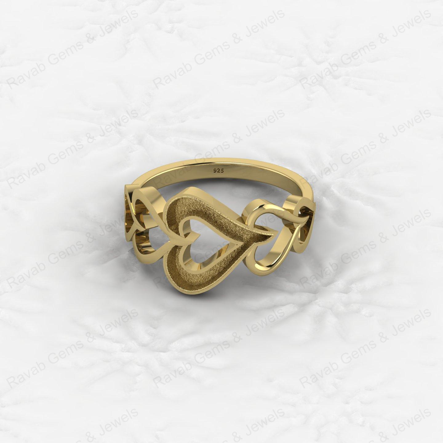 Best Quality 925 Silver 5 Heart Semi Mount Blank Setting Tiny Heart Shape Ring for Breastmilk Keepsake Women Fine Jewelry