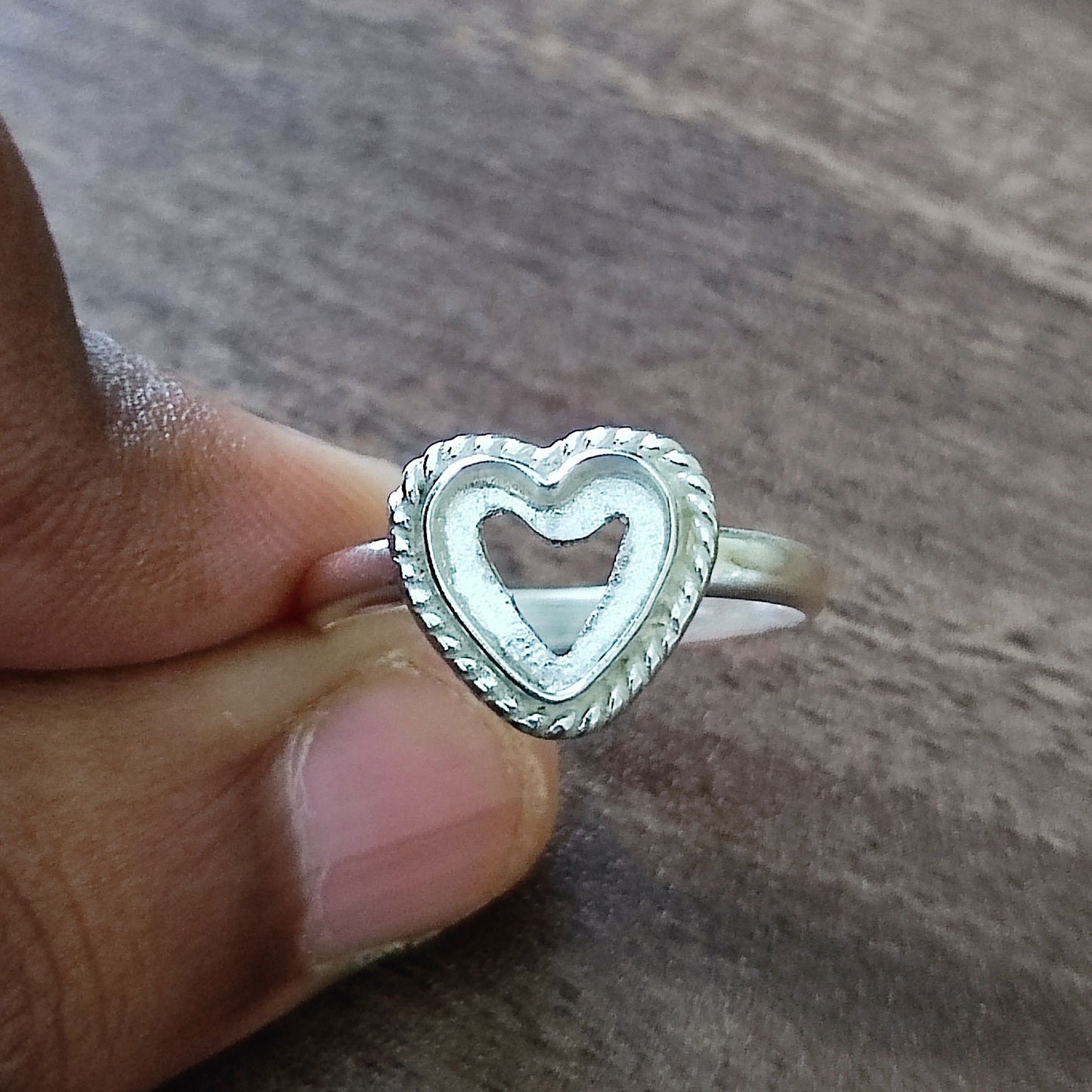Top Quality Genuine 925 Sterling Silver Heart Shape 7mm Semi-Mount Blank Setting Empty Ring For Women Fine Handmade Jewelry
