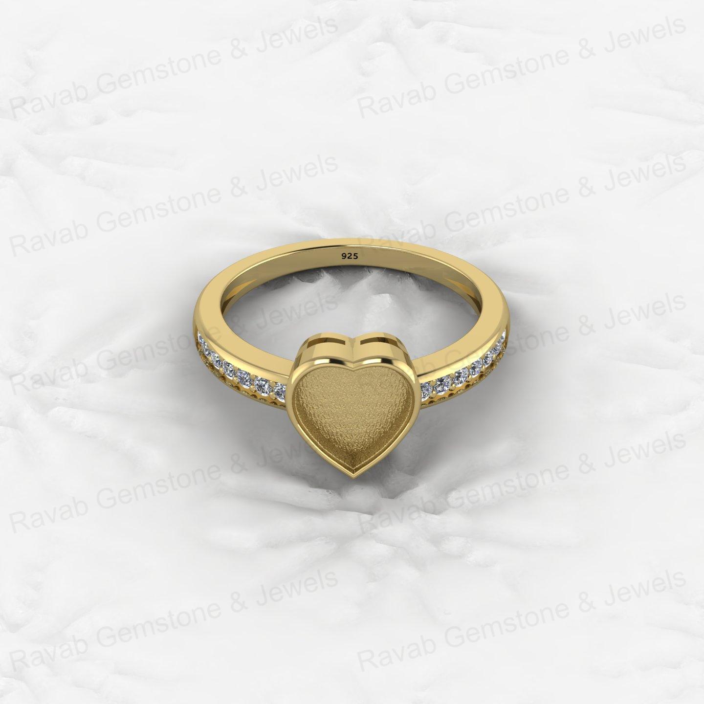 Top Quality 925 Sterling Silver 6x8mm Shape Semi Mount Blank Setting Ring Good for Resin & Ashes Work Keepsake Fine Jewelry