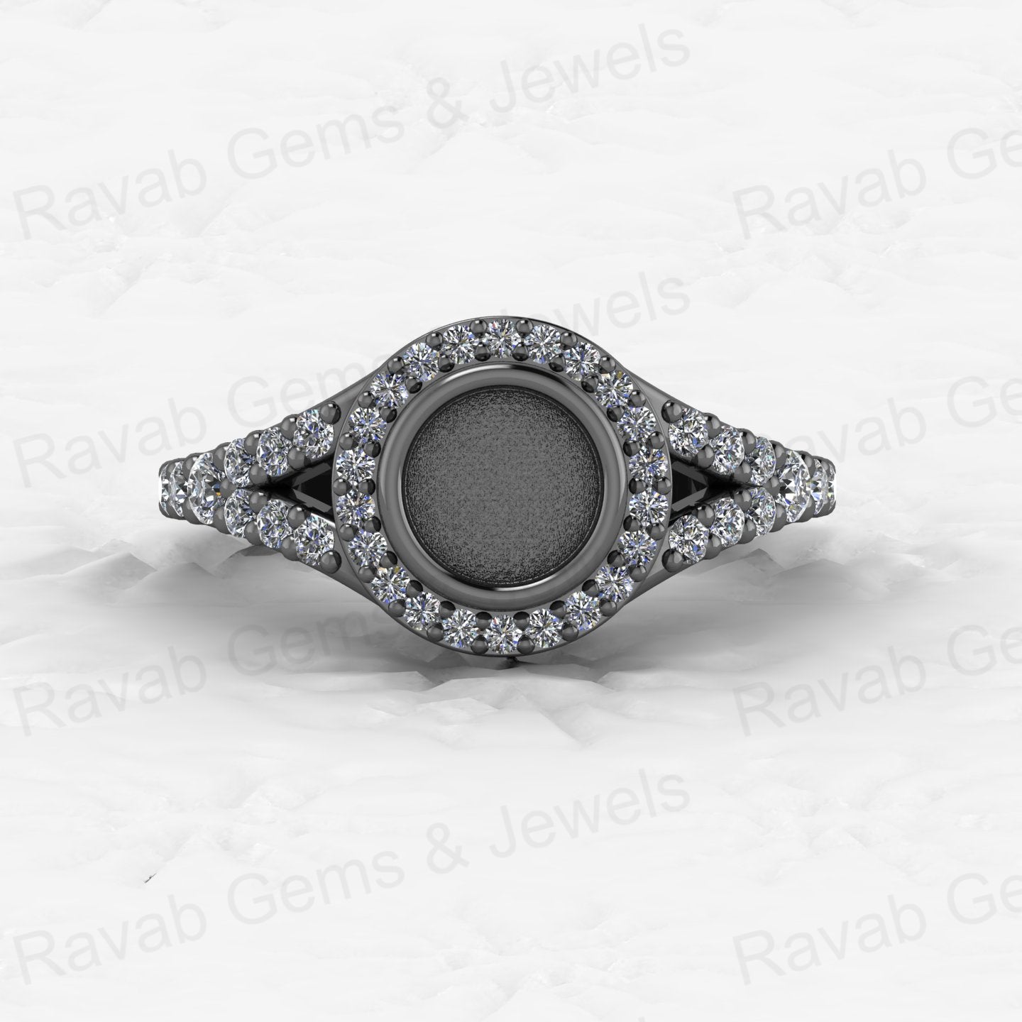 Solid 925 Sterling Silver Octa Cushion Semi Mount Blank Setting Wedding Ring Good for Ashes & Resin Work Breastmilk Jewelry