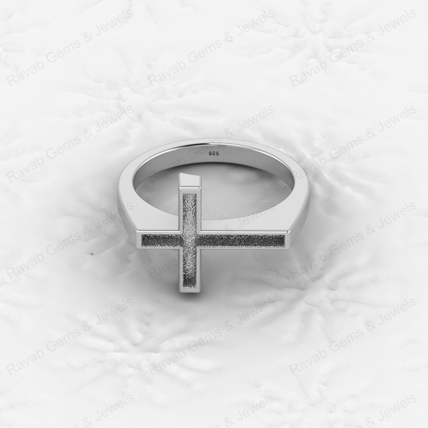 Best Quality 925 Sterling Silver Holy Cross Semi Mount Blank Setting Ring Good for Gemstone Findings & Components Fine Jewelry