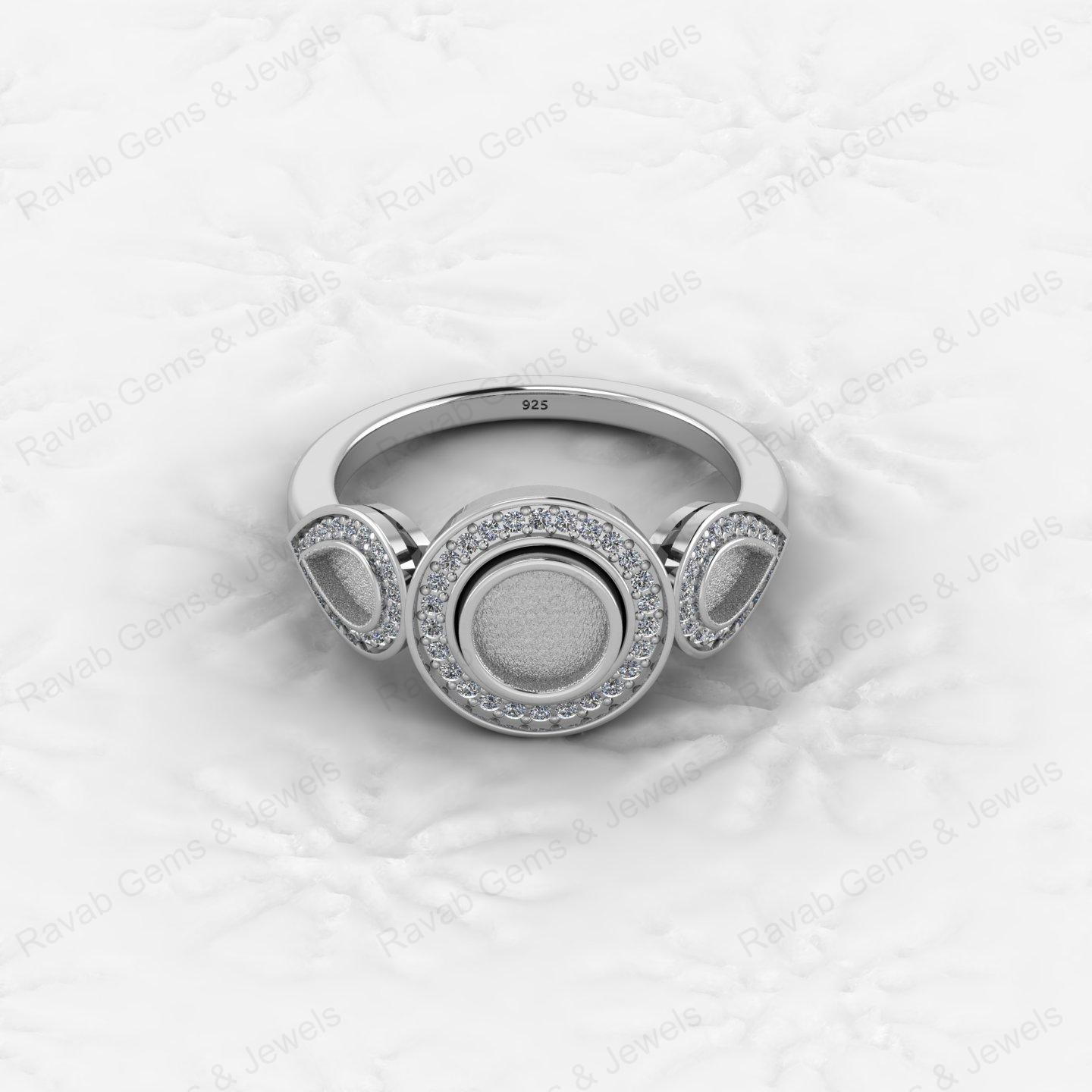 Best Selling 925 Silver 1mm Semi Mount Eternity Band With CZ Fine Jewelry Findings & Components for Breastmilk Keepsake