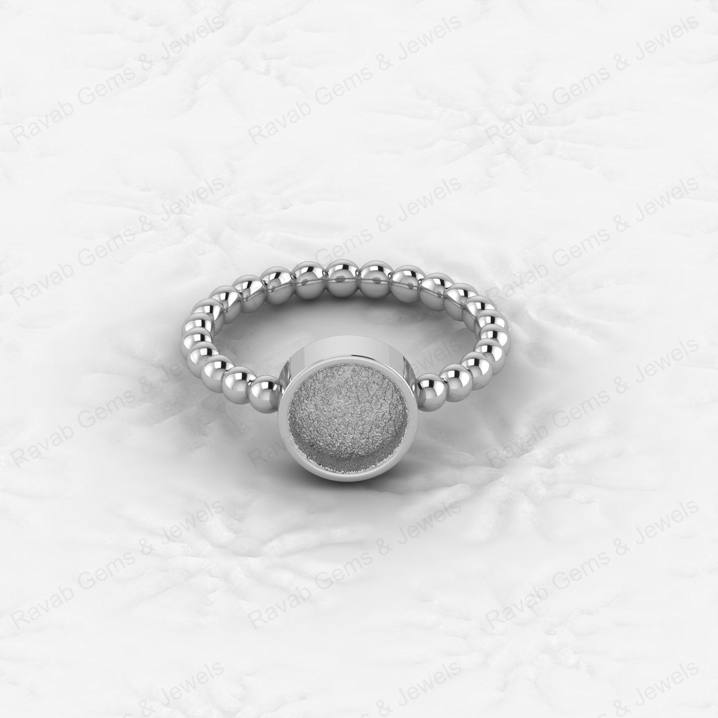 Best Quality 925 Silver Round 8mm Semi Mount Blank Setting Twisted Ring for Gemstone Ashes & Resin Findings for Women Jewelry