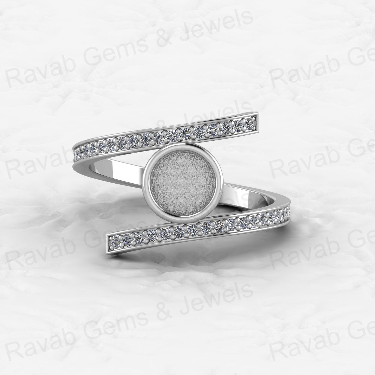 Solid 925 Sterling Silver 6mm Engagement Semi Mount Blank Setting Wedding Ring Good for Ashes & Resin Work Breastmilk Jewelry