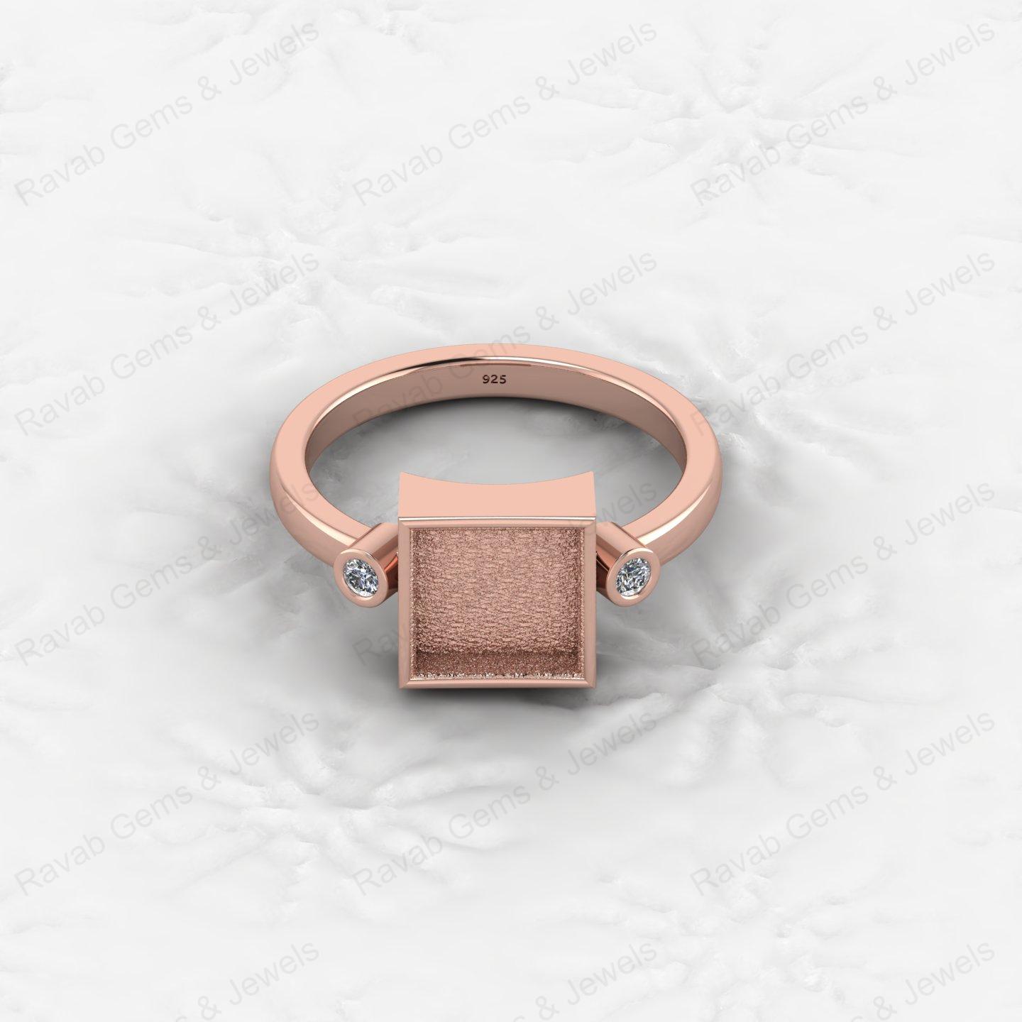 Best Quality 925 Silver 5 Heart Semi Mount Blank Setting Tiny Heart Shape Ring for Breastmilk Keepsake Women Fine Jewelry