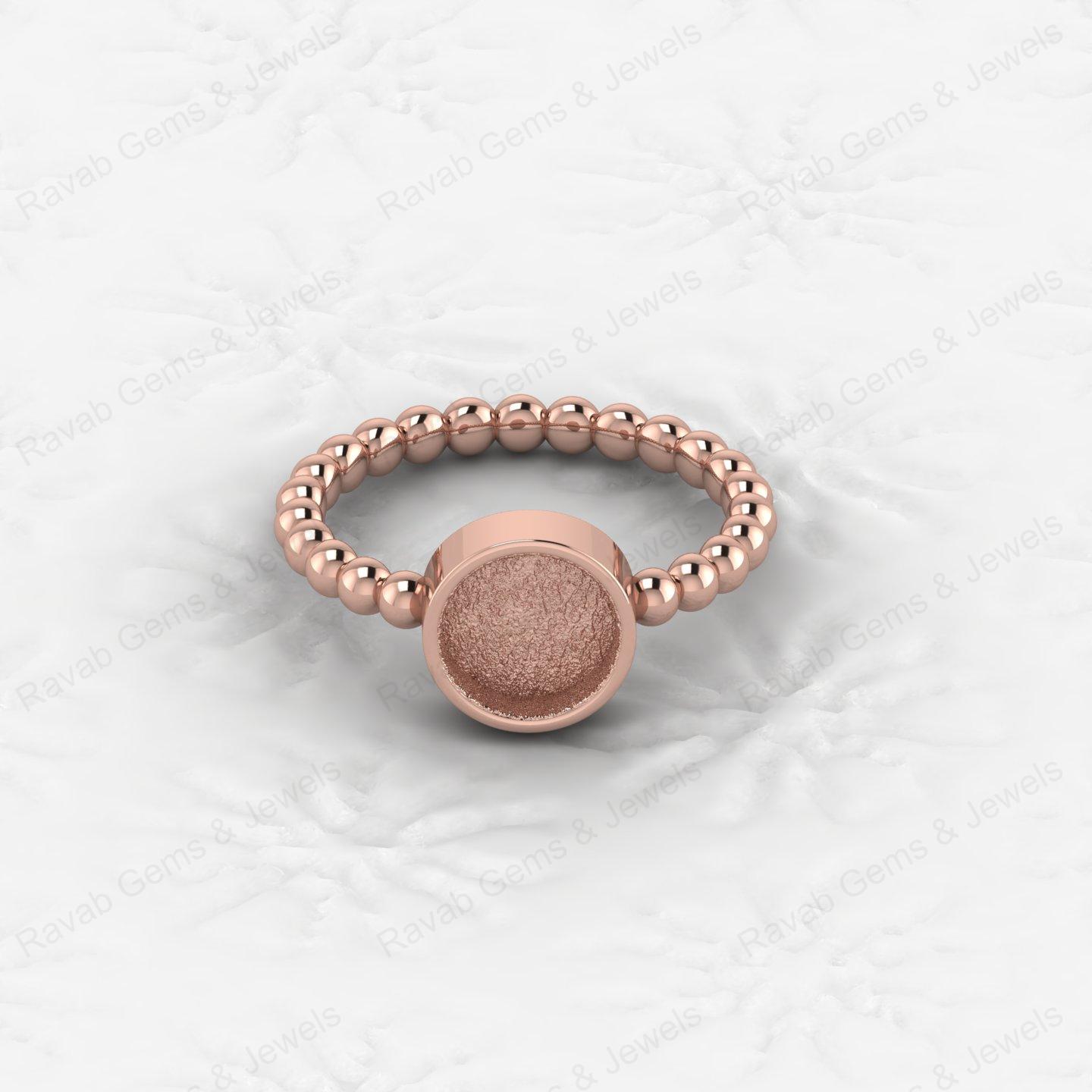 Best Quality 925 Silver Round 8mm Semi Mount Blank Setting Twisted Ring for Gemstone Ashes & Resin Findings for Women Jewelry