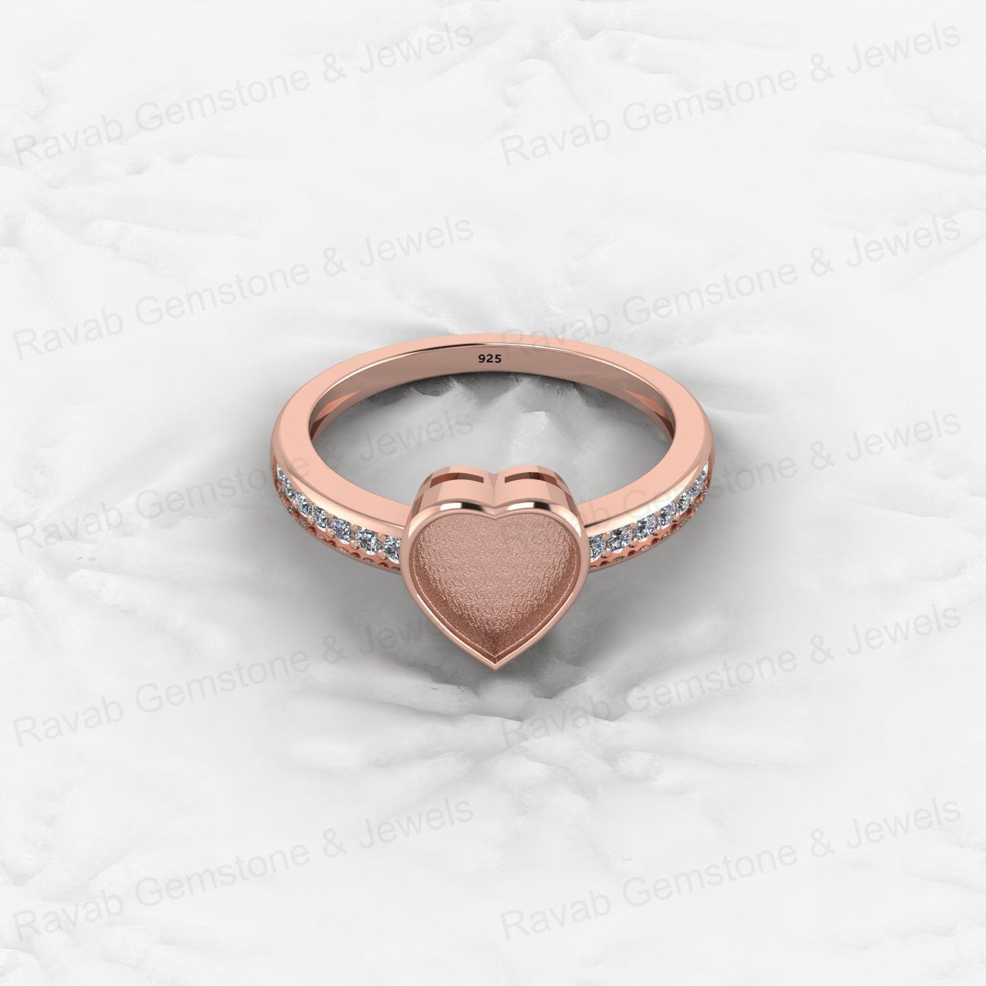 Top Quality 925 Sterling Silver 6x8mm Shape Semi Mount Blank Setting Ring Good for Resin & Ashes Work Keepsake Fine Jewelry