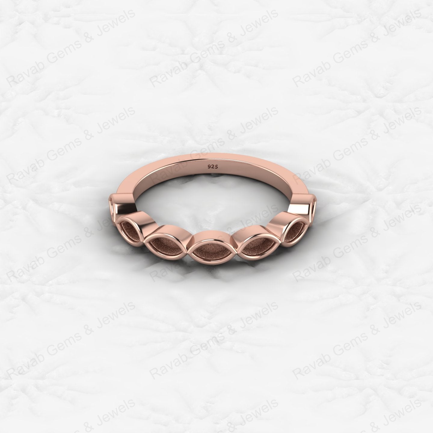Best Quality Genuine 925 Sterling Silver 2x4mm Marquise Semi Mount Blank Setting Ring for Breastmilk & Keepsake Fine Jewelry