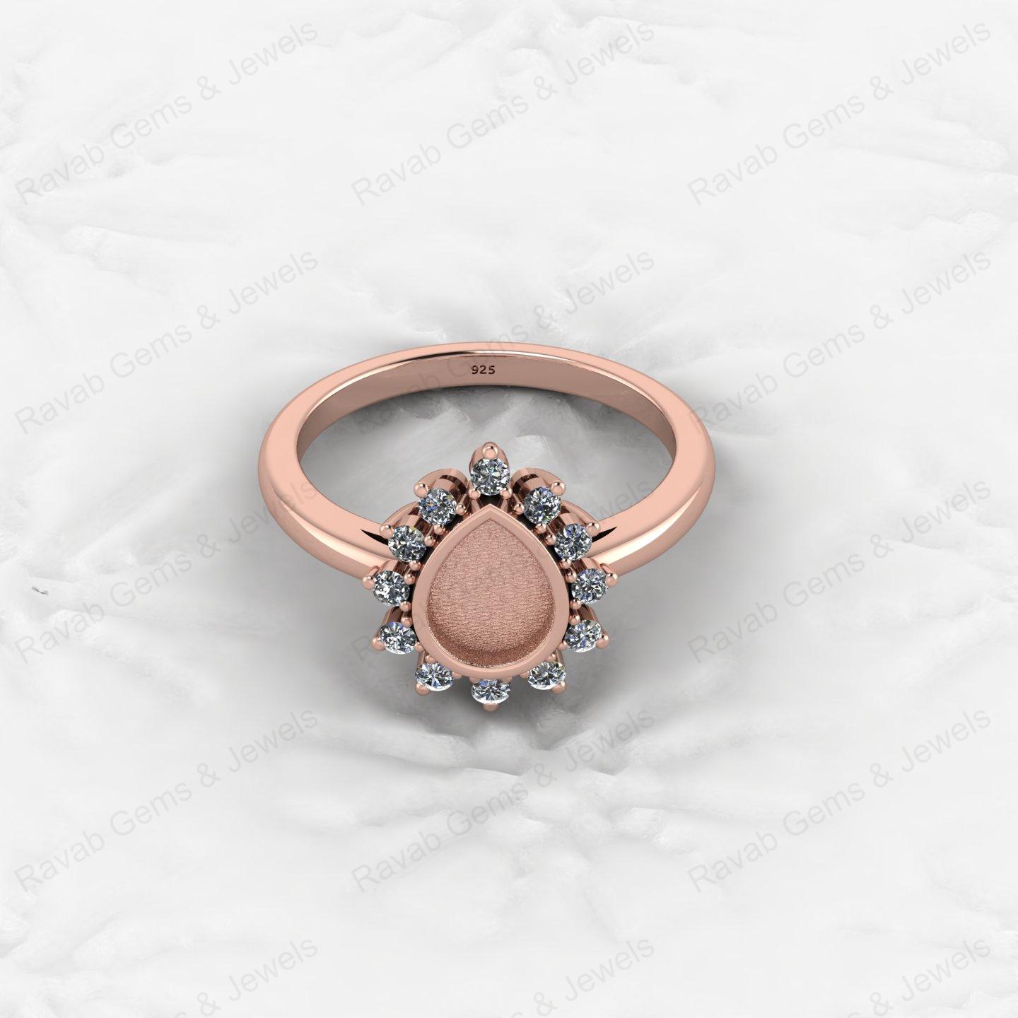 Top Quality 925 Sterling Silver 6x8mm Shape Semi Mount Blank Setting Ring Good for Resin & Ashes Work Keepsake Fine Jewelry