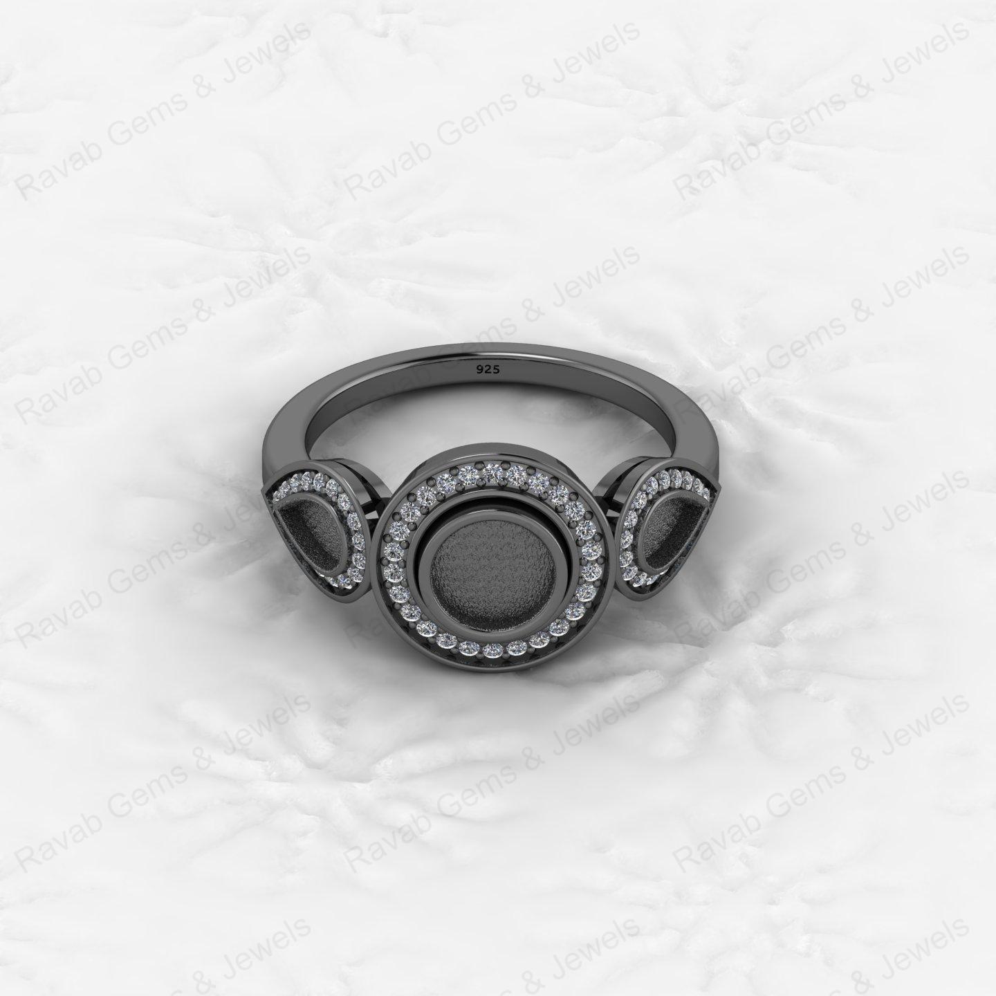 Best Selling 925 Silver 1mm Semi Mount Eternity Band With CZ Fine Jewelry Findings & Components for Breastmilk Keepsake