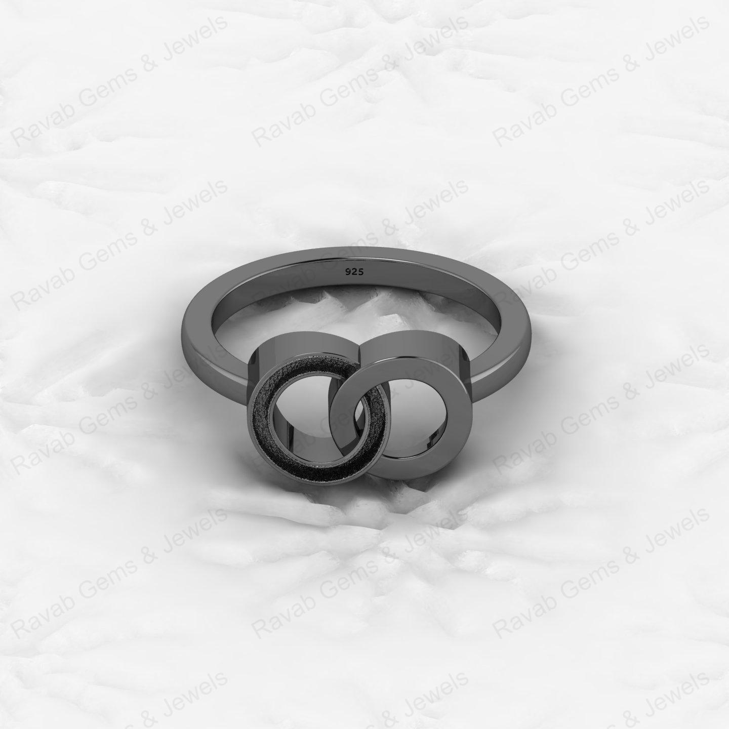Awesome Quality 925 Silver Unique Double Circle Semi Mount Blank Setting Infinity Design Ring for Breastmilk Keepsake Jewelry