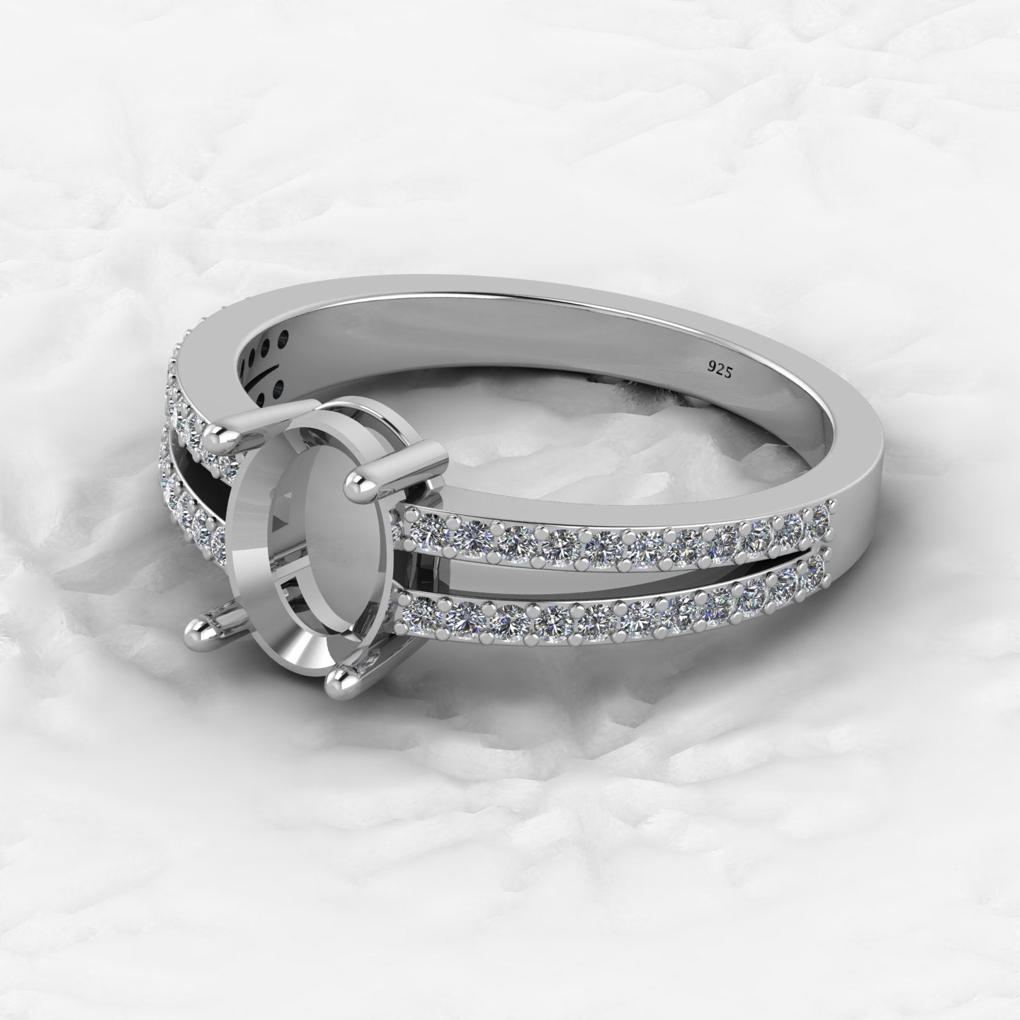 Solid 925 Sterling Silver 4mm Heart Semi Mount Blank Setting Eye in Heart Ring for Breastmilk & Keepsake Resin Ceramic Jewelry