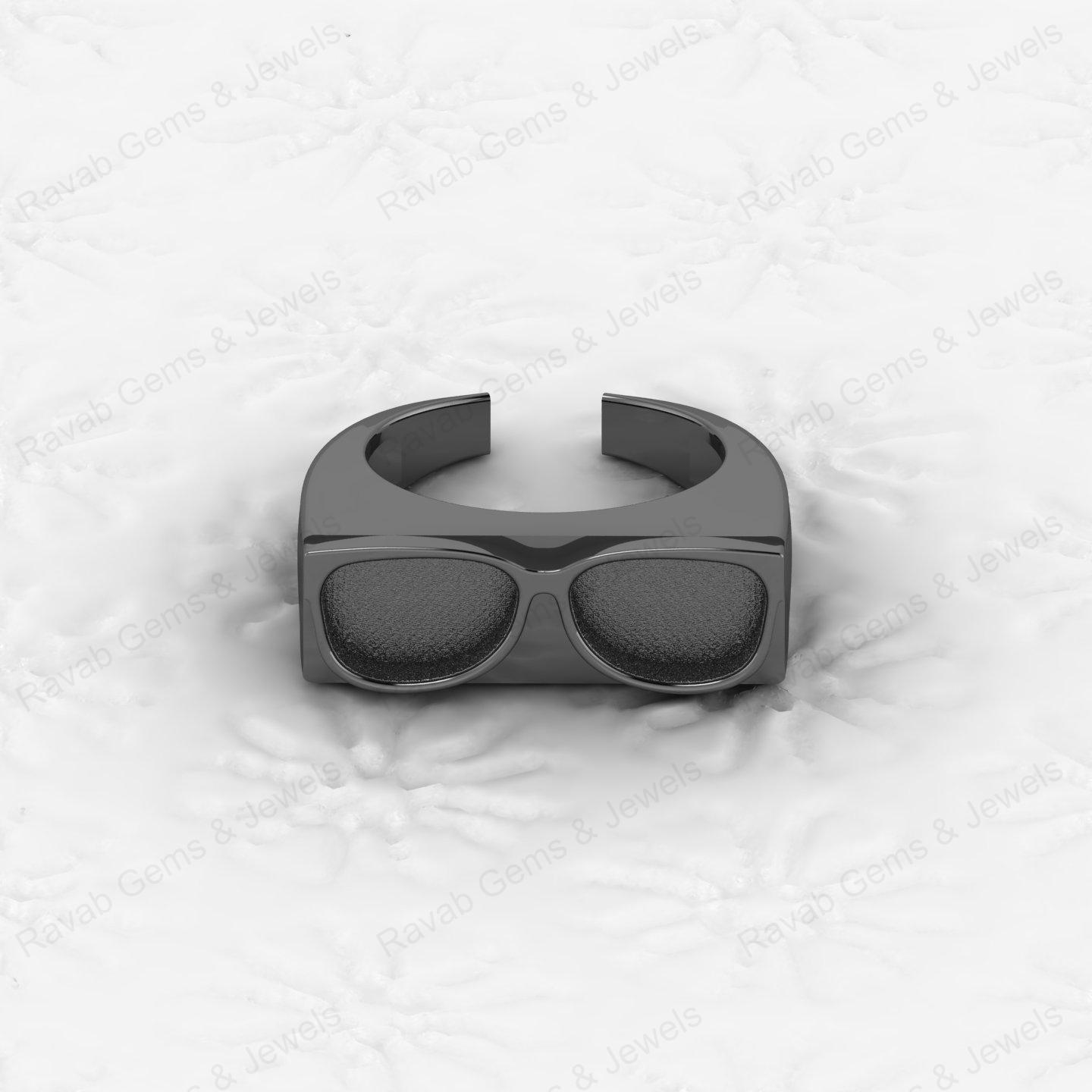 Superb Solid 925 Sterling Silver Goggles Design Semi Mount Blank Setting Ring Good for Ashes & Resin Work Breastmilk Jewelry