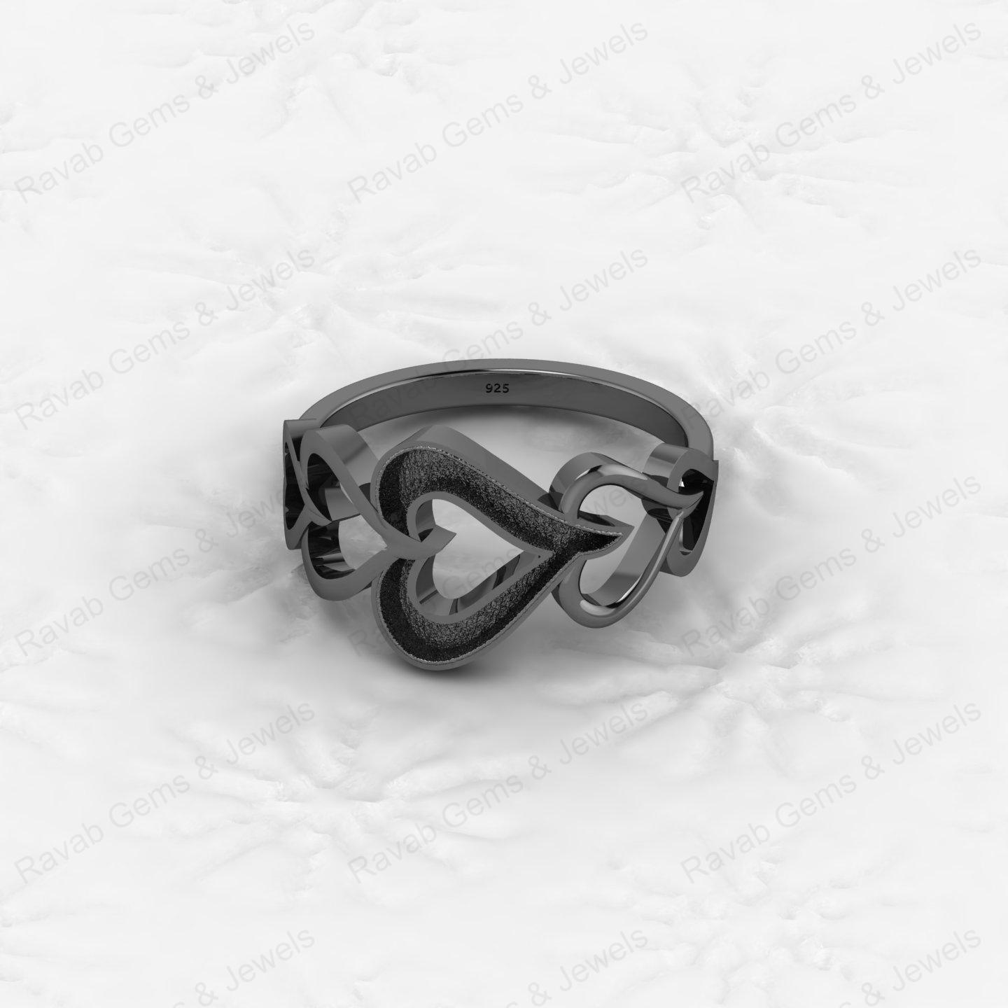 Best Quality 925 Silver 5 Heart Semi Mount Blank Setting Tiny Heart Shape Ring for Breastmilk Keepsake Women Fine Jewelry