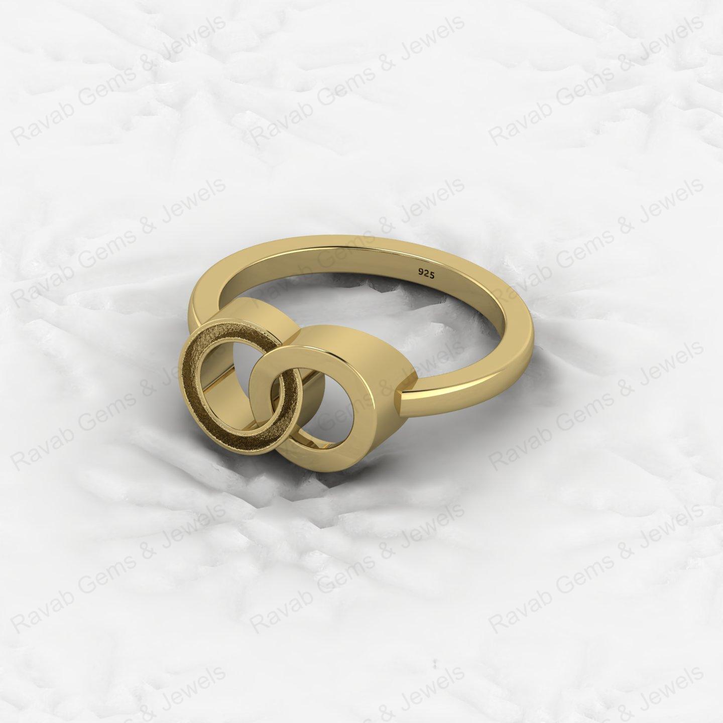 Awesome Quality 925 Silver Unique Double Circle Semi Mount Blank Setting Infinity Design Ring for Breastmilk Keepsake Jewelry