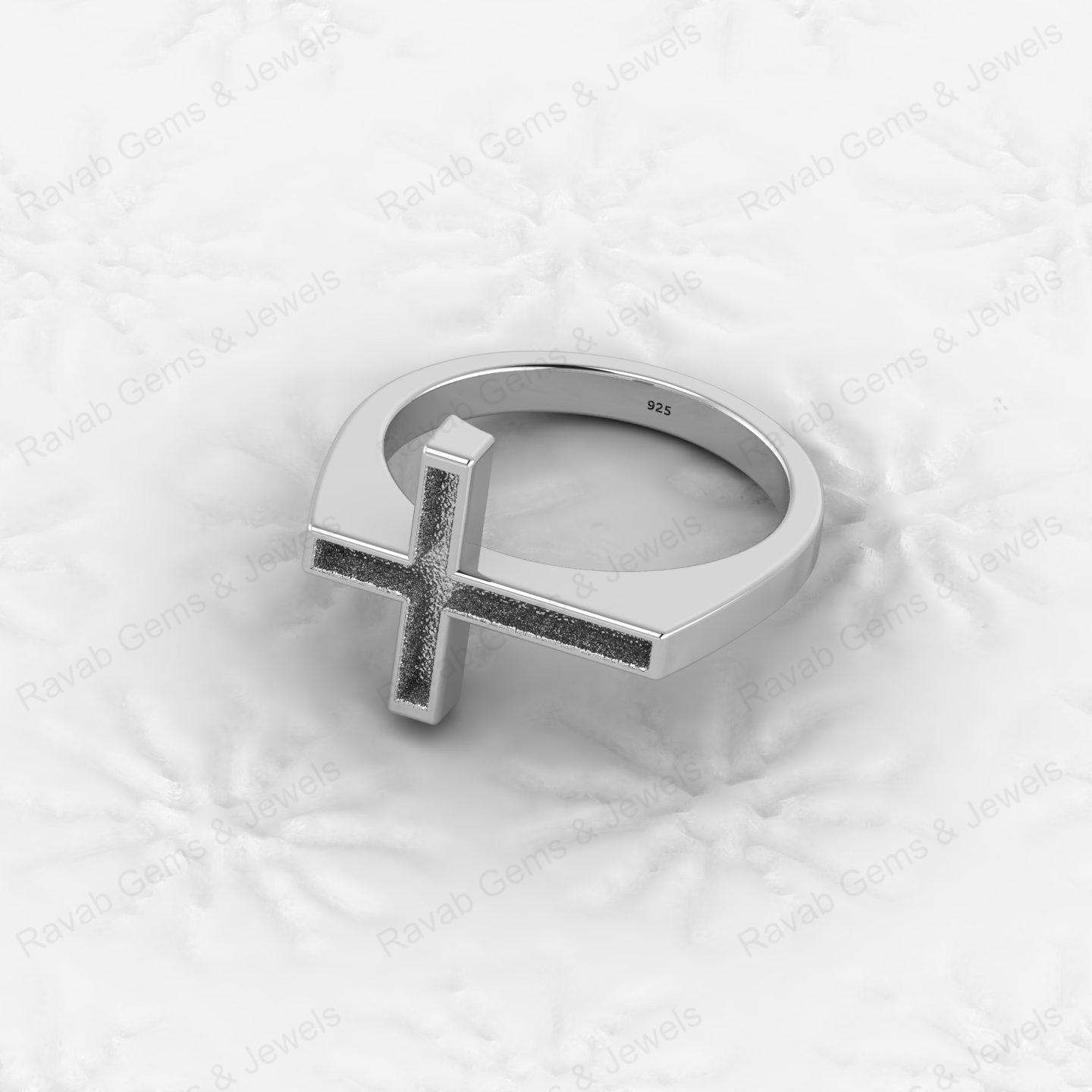 Best Quality 925 Sterling Silver Holy Cross Semi Mount Blank Setting Ring Good for Gemstone Findings & Components Fine Jewelry