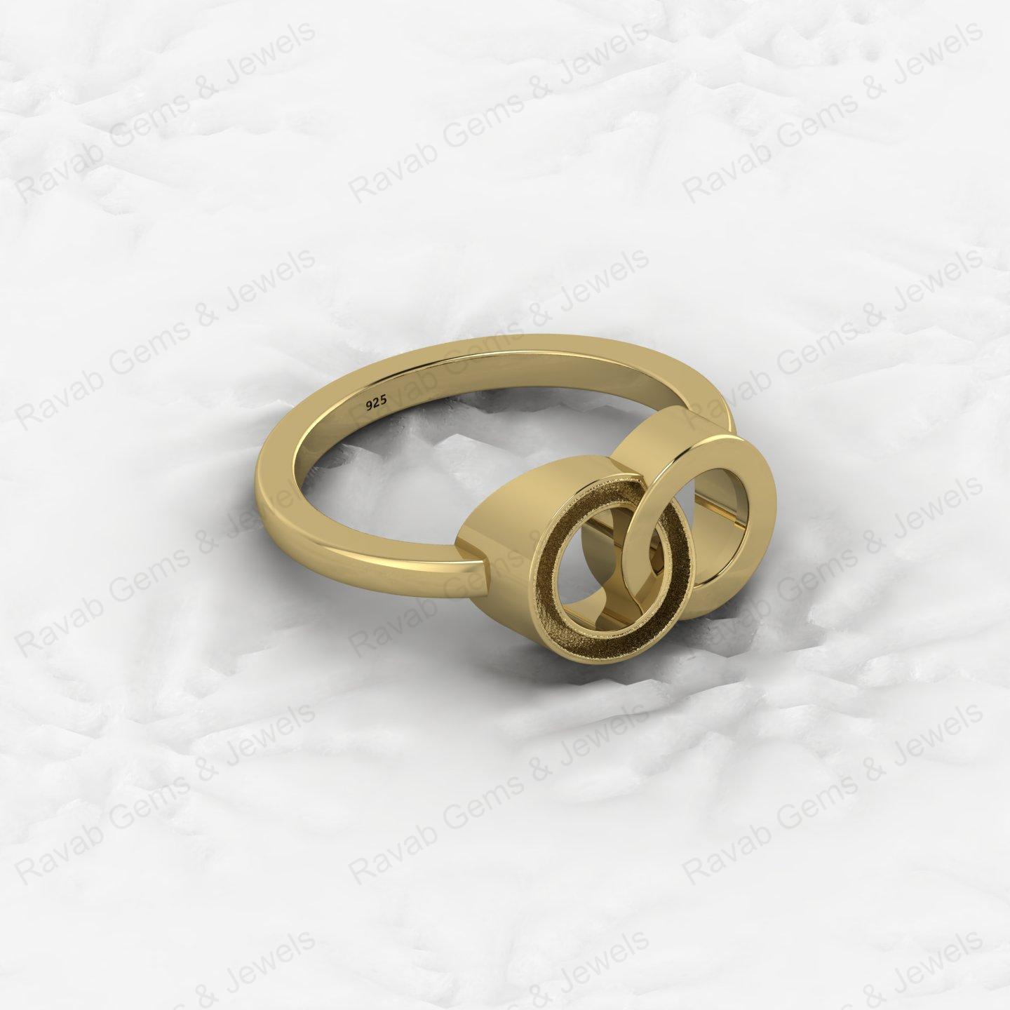 Awesome Quality 925 Silver Unique Double Circle Semi Mount Blank Setting Infinity Design Ring for Breastmilk Keepsake Jewelry