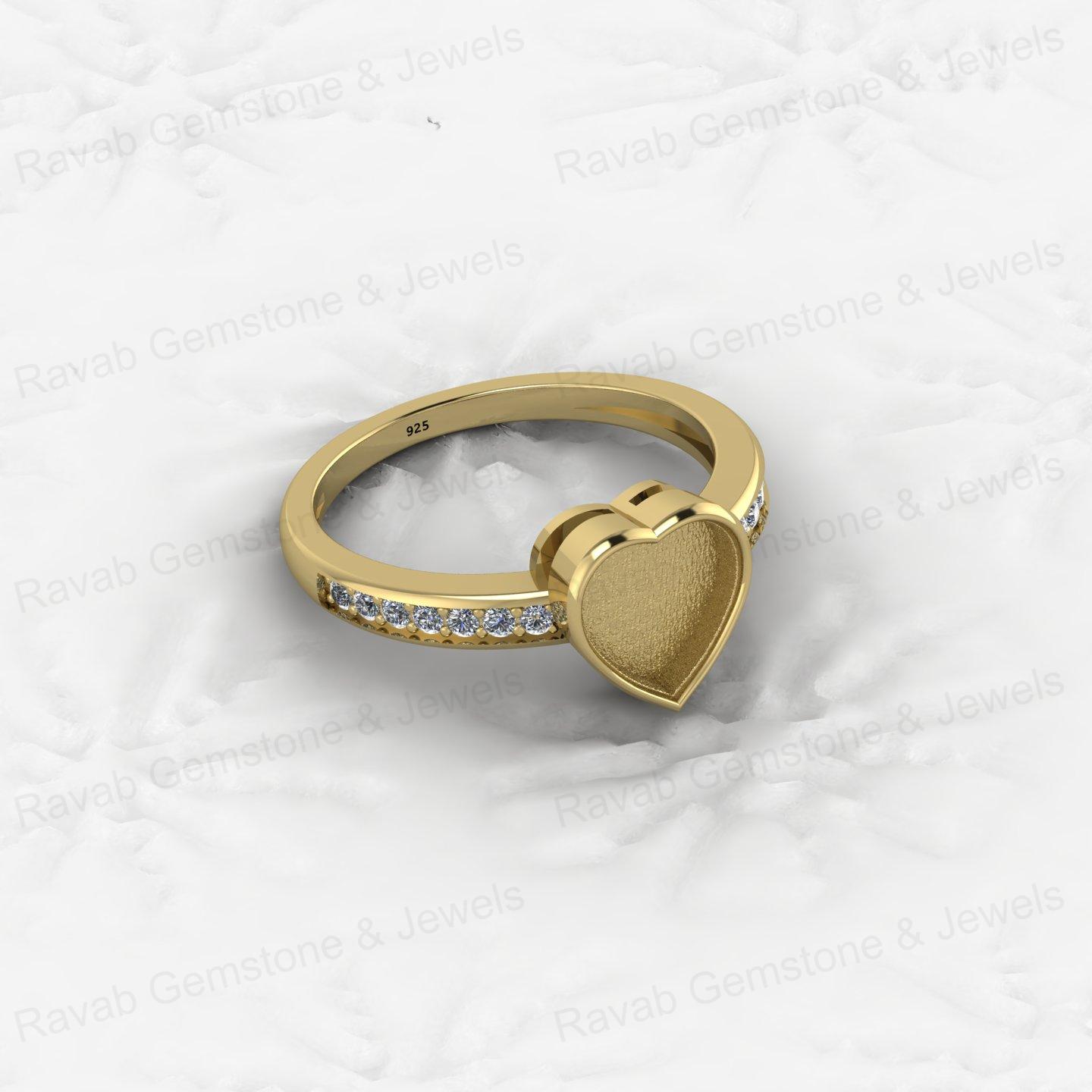 Top Quality 925 Sterling Silver 6x8mm Shape Semi Mount Blank Setting Ring Good for Resin & Ashes Work Keepsake Fine Jewelry