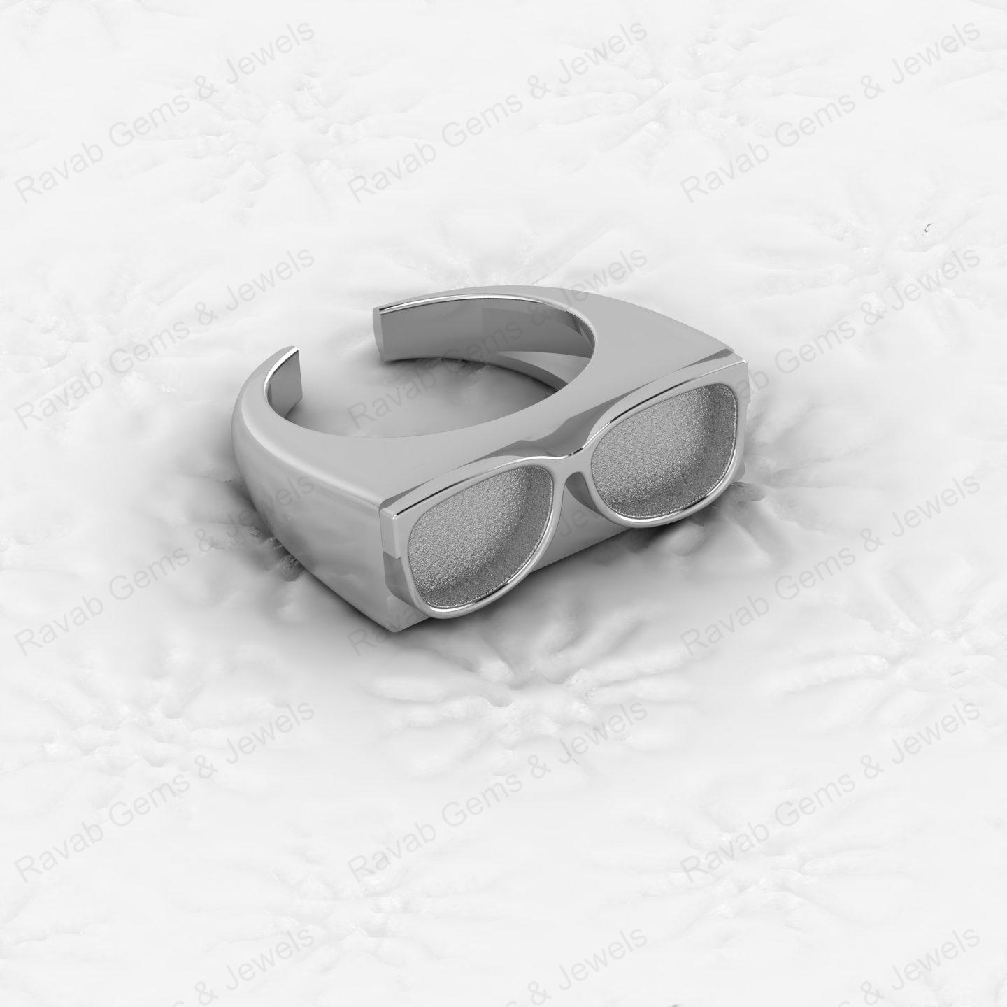 Superb Solid 925 Sterling Silver Goggles Design Semi Mount Blank Setting Ring Good for Ashes & Resin Work Breastmilk Jewelry