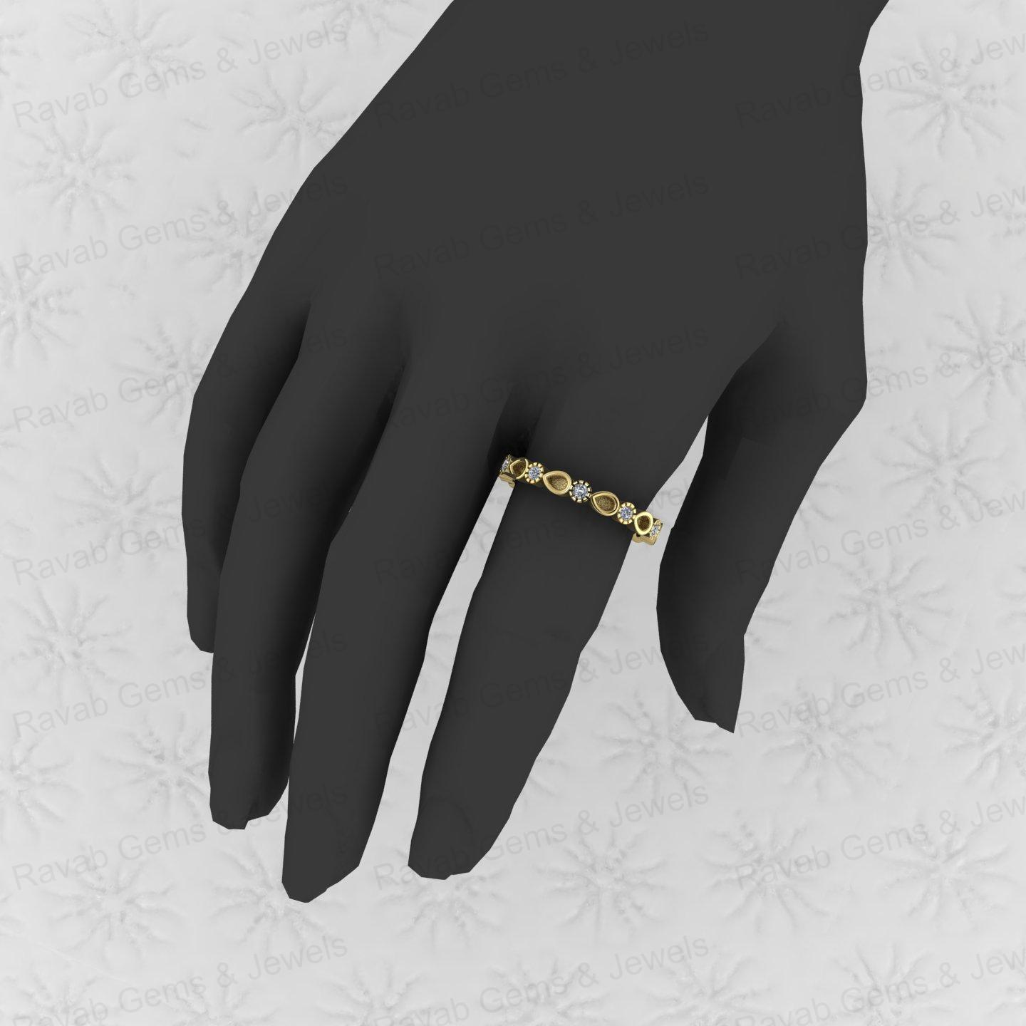 High Quality 925 Sterling Silver 2x3mm Pear Shape With CZ Semi Mount Blank Setting Ring for Breastmilk Jewelry Genuine Material