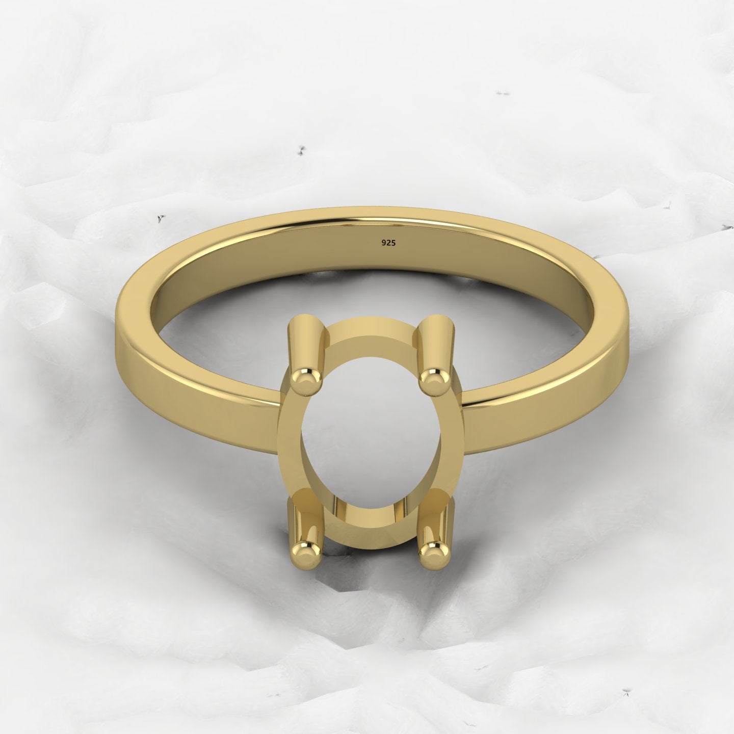 Genuine 925 Solid Sterling Silver 8x10mm Semi Mount Blank Setting Band Ring for Breastmilk & Keepsake Resin Ceramic Jewelry