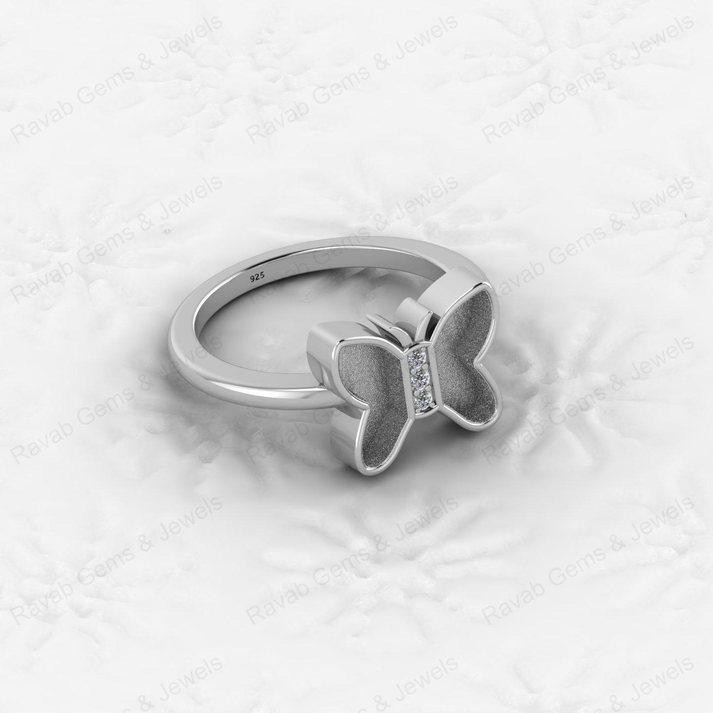 Best Quality 925 Sterling Silver 8mm Heart Butterfly Design Semi Mount Blank Setting Keepsake Resin Findings Jewelry Component