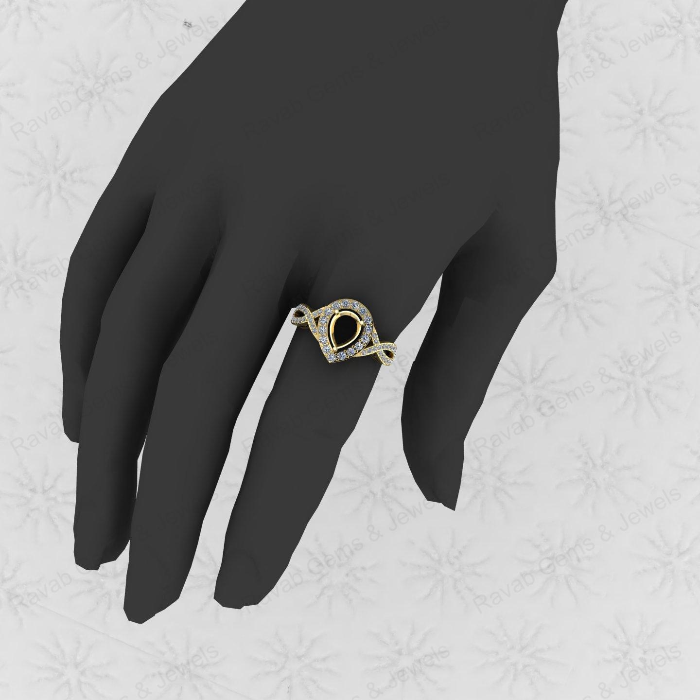 Best Quality 925 Silver Cocktail Pear 6x8mm Semi Mount Blank Setting Ring for Gemstone Ashes & Resin Jewelry Findings & Jewelry