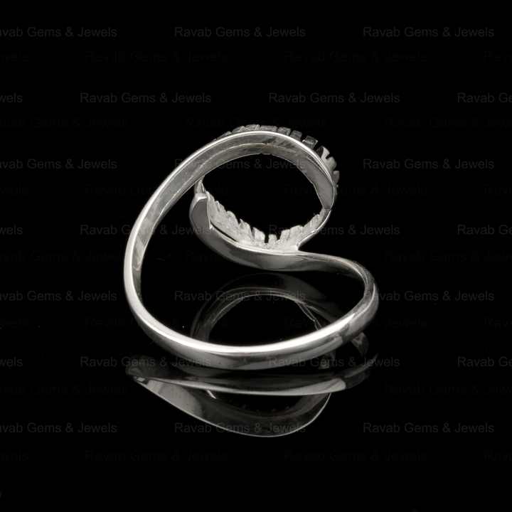 Best Selling Semi Mount 8mm Round 925 Silver Empty Blank Filigree Caw Setting Ring for Mountain Base Inlay DIY Gemstone Jewelry