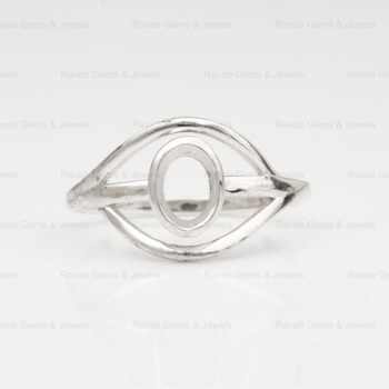 Best Quality 925 Sterling Silver Solid 6x8mm Oval Semi Mount Blank Bezel Setting Ring Jewelry Findings Components