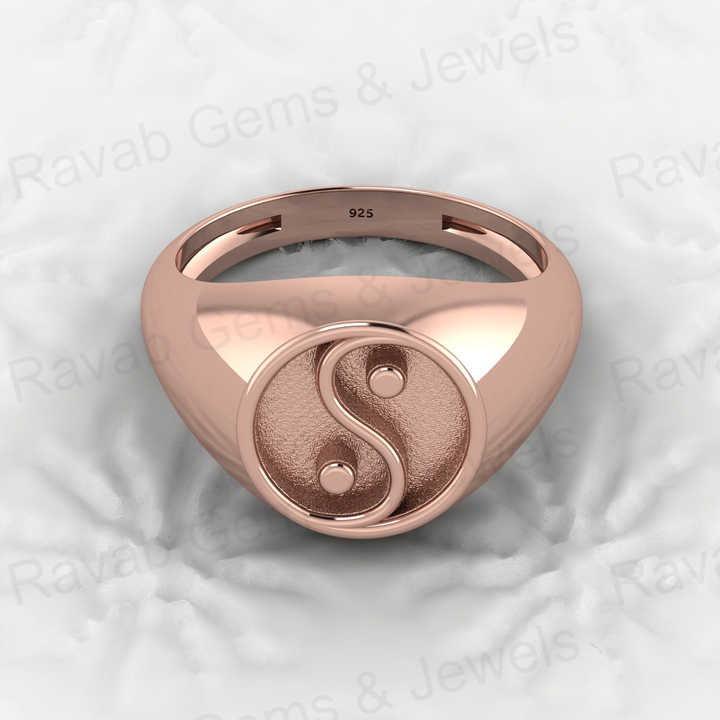 Best Quality Solid 925 Sterling Silver Yin Yang Symbol Semi Mount Blank Setting Ring Good for Resin & Ashes Work Keepsake