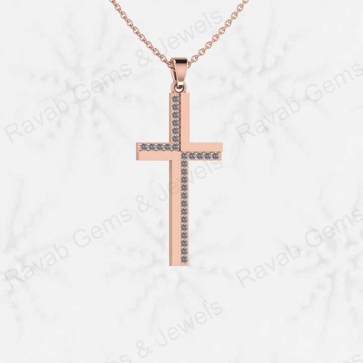 Christmas Sale Solid 925 Sterling Silver Rhinestone Cries Cross CZ Pave Jesus Necklace Pendant for Men & Women Fine Jewelry