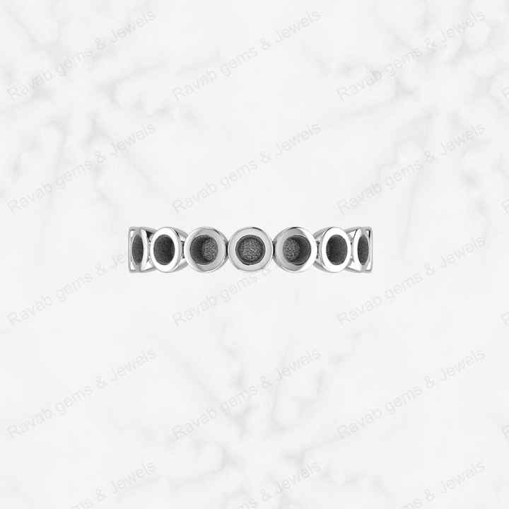 Top Quality 925 Sterling Silver 3mm Minimalist Round Semi Mount Blank Setting Ring Good for Resin & Ashes Work Keepsake Jewelry