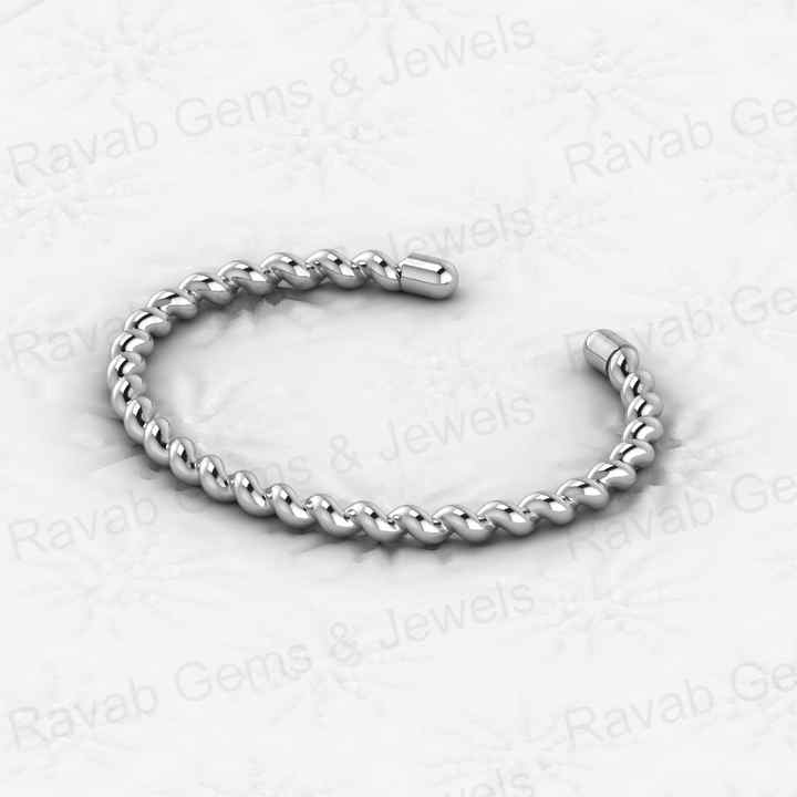 New Arrival Solid 925 Sterling Silver 18k Gold Plated Attractive Croissant Bracelet 57x47mm CZ Bracelet for Men's Jewelry