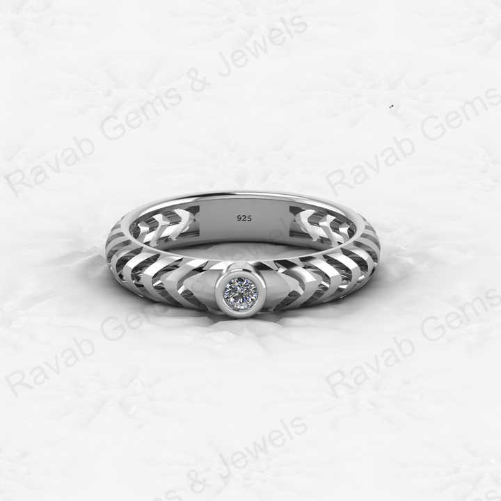 Genuine 925 Sterling Silver 8x10mm Bezel Setting Beaded Design Semi-Mount Blank Setting Handmade Custom Fine Ring For Women (Copy)
