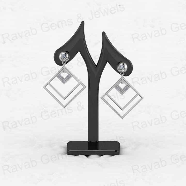 Best Quality Solid 925 Sterling Silver Geometric Pattern Drop Dangle Fine Earring for Women Engagement Handmade Fine Jewelry