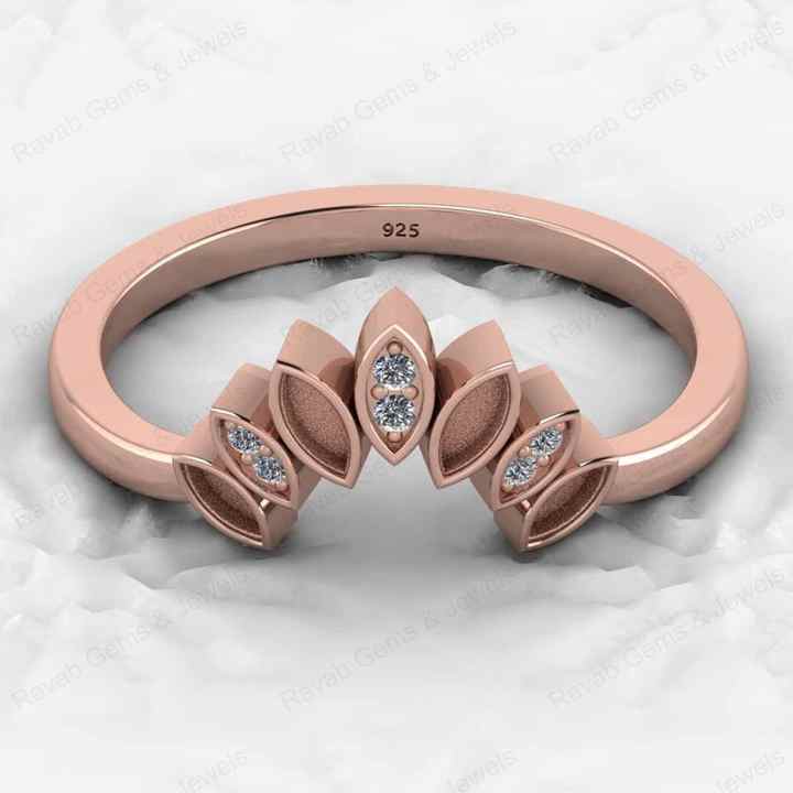 Genuine 925 Sterling Silver Marquise Semi Mounts 2x4-3x5mm Crown Ring Resin Breastmilk Ashes Jewelry Findings Components