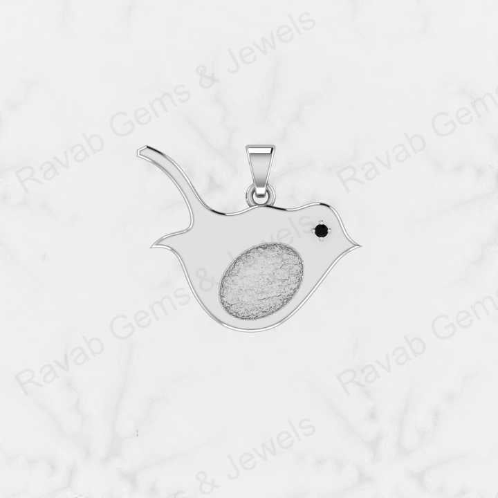 Best Quality 925 Sterling Silver Sparrow Pendant Charm Semi Mount Blank Setting Pendant Good for Ashes & Resin Work Keepsake