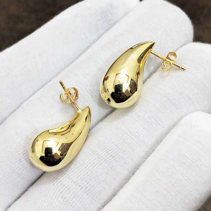 Top Quality Genuine 925 Sterling Silver Bottega Style Stud Hoop Hallow Earring For Women Wedding Party Fine Handmade Jewelry